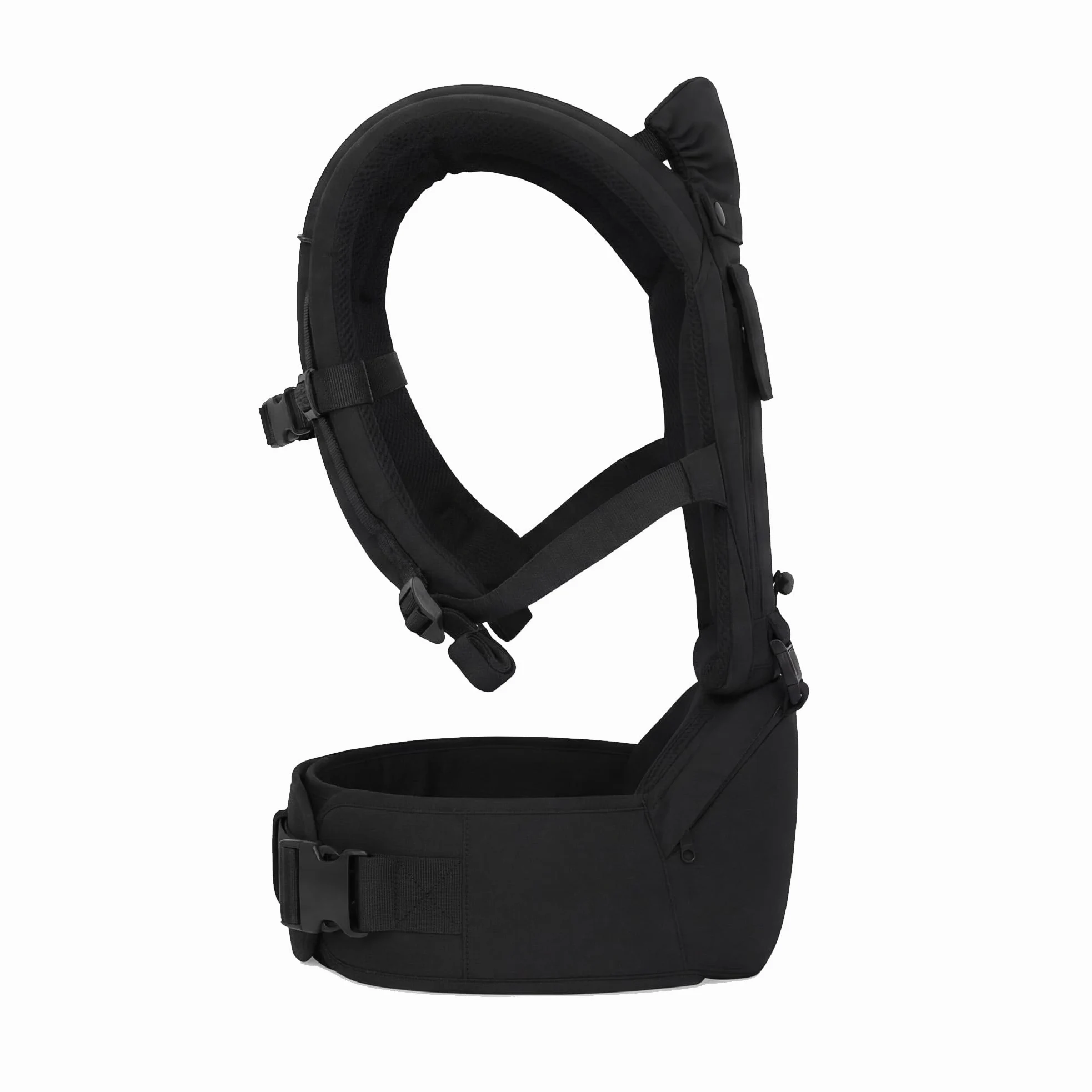 Marsupio Deryan Pack 4 in 1, ergonomico, convertibile, 100% cotone, per bambini da 0 a 3 anni, da 3 a 15 kg, posizione ergonomica a M, schiena a X, fibbia a scatto, nero