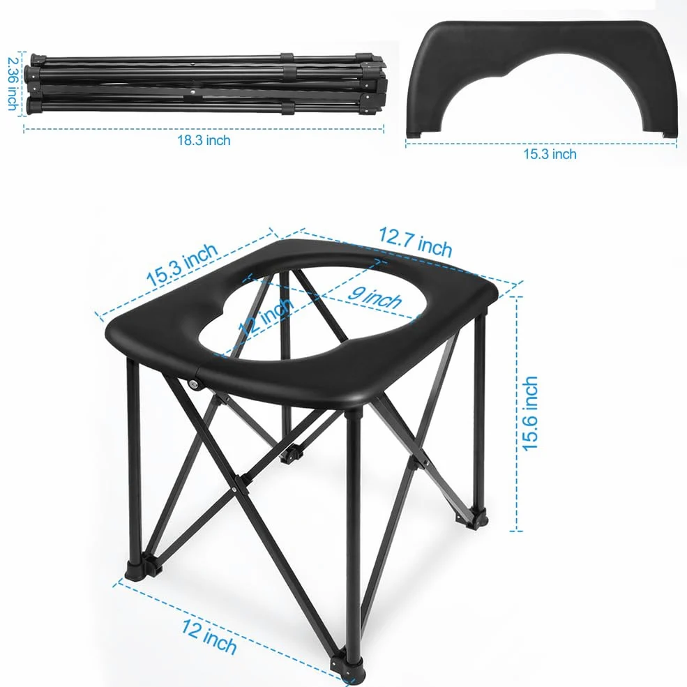 Vasino portatile da campeggio, pieghevole, per campeggio, escursionismo, pesca, camper, viaggi, telaio in lega di alluminio leggero, capacità 158,8 kg,