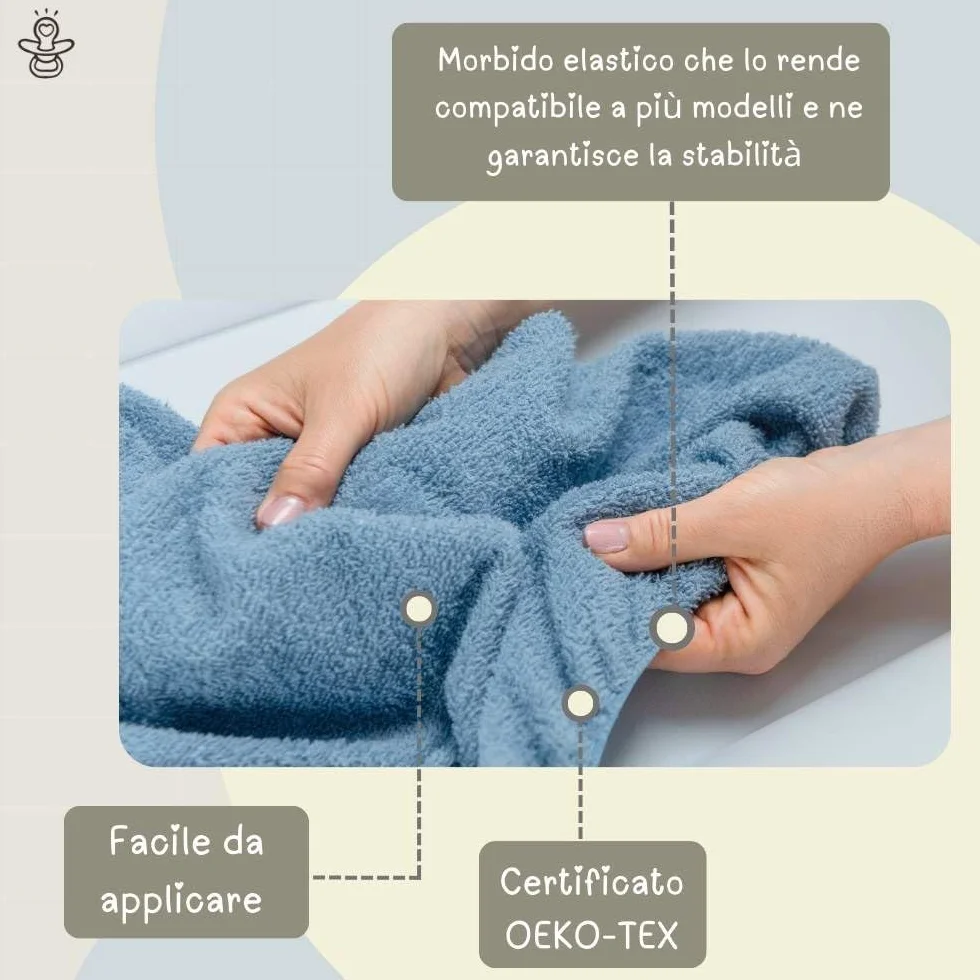 Babysanity Copri Fasciatoio Neonato Universale In Spugna 100% Cotone Dona al Tuo Fasciatoio Neonato una sensazione di Asciutto e Fresco 100% Made in Italy (Rosa)