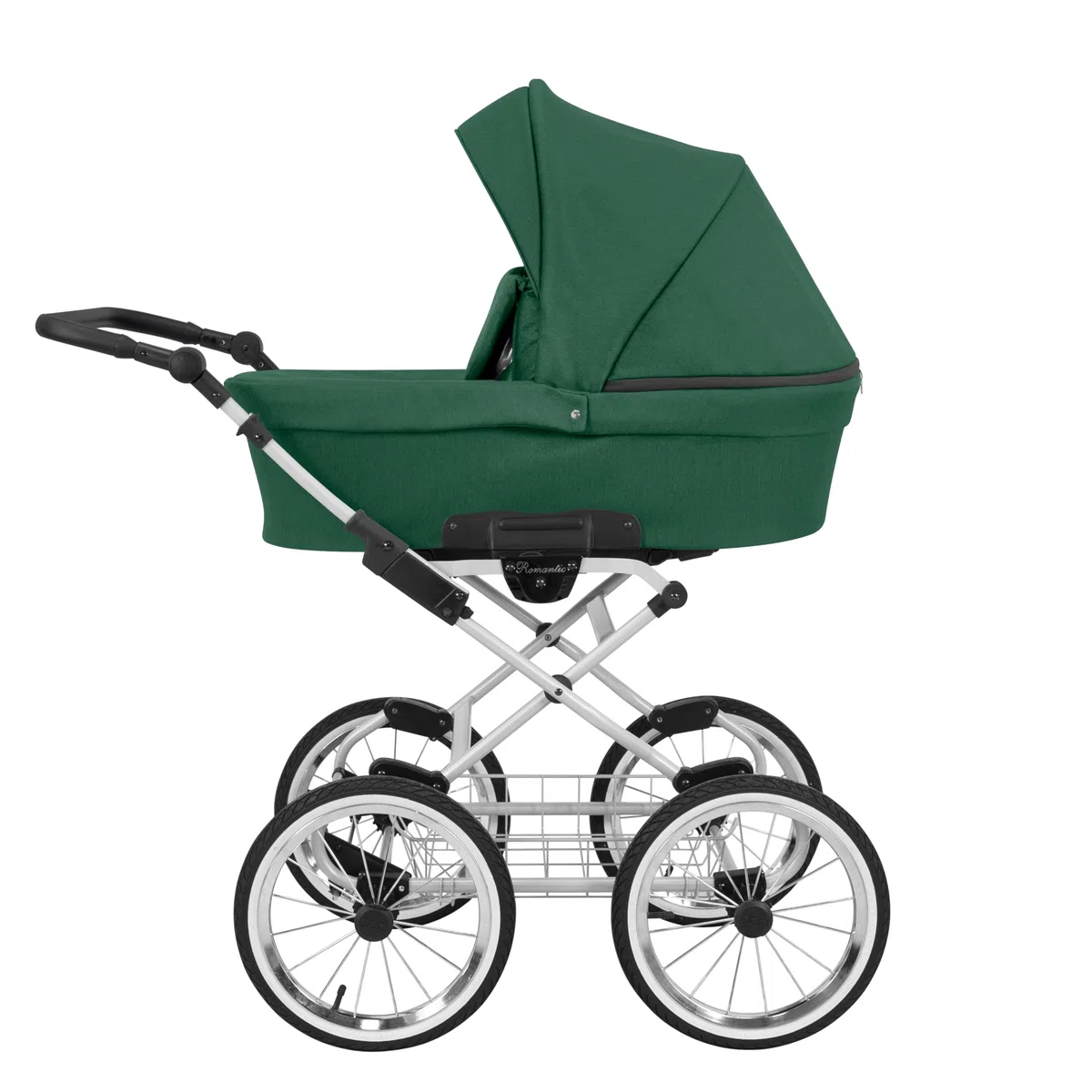 Passeggino per bambini 3 in 1 et 2 in 1 navicella carrozzina seggiolino auto KUNERT Romantic 3in1 et 2in1 passeggini (verde- cornice grigia, 3in1 Cosmo)