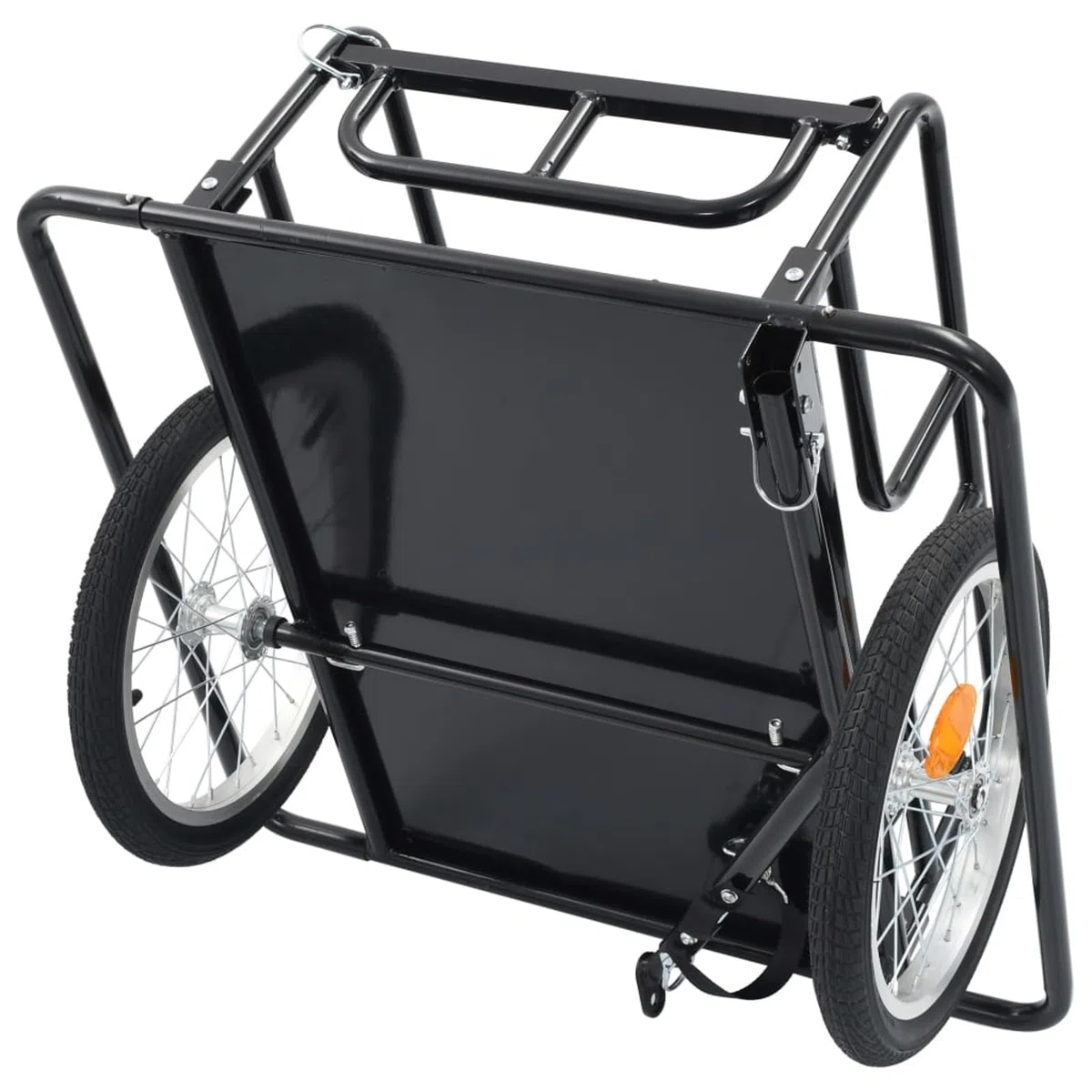 Rimorchio Bici 130x73x48,5cm in Acciaio Nero,Articoli Sportivi,Ricreazione all'aperto,Ciclismo,Accessori per Biciclette,Rimorchi per bicicletta-91770