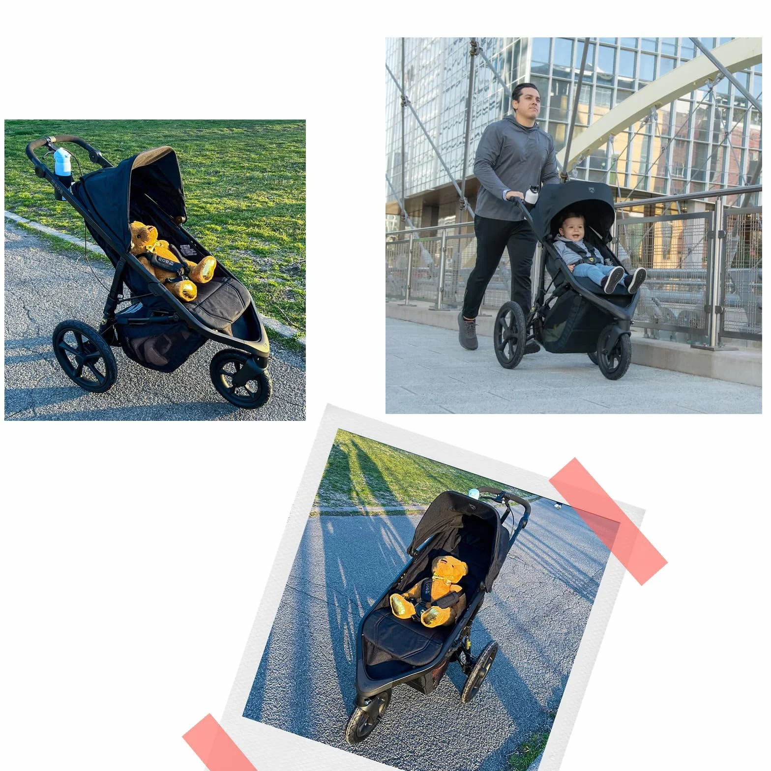 2 cinghie per passeggino da erigere (nero), universali, Sit Me Up, rimorchio per bicicletta per bambini, cintura per seggiolino per bambole, compatibile con passeggini Yoyo ecc
