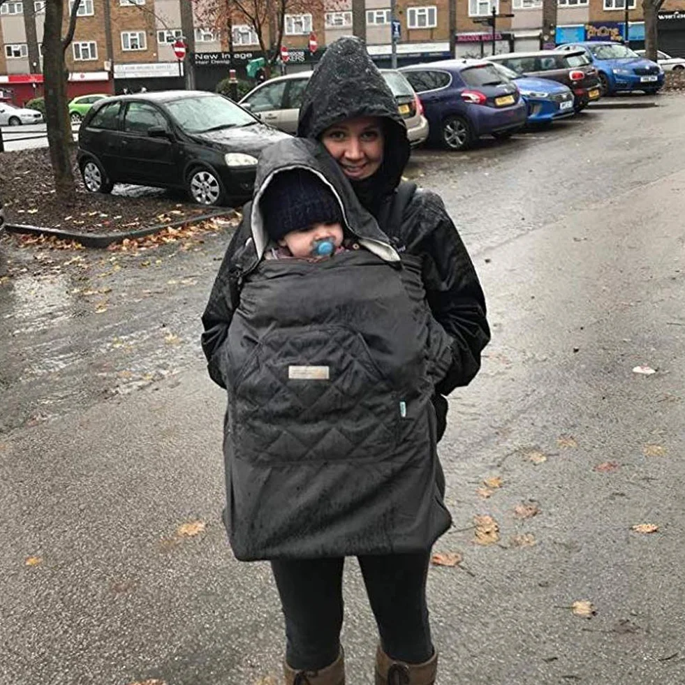 Bebear Copertura invernale per marsupio Calda felpa universale con cappuccio per marsupio per tutte le stagioni(Grey Koalas)