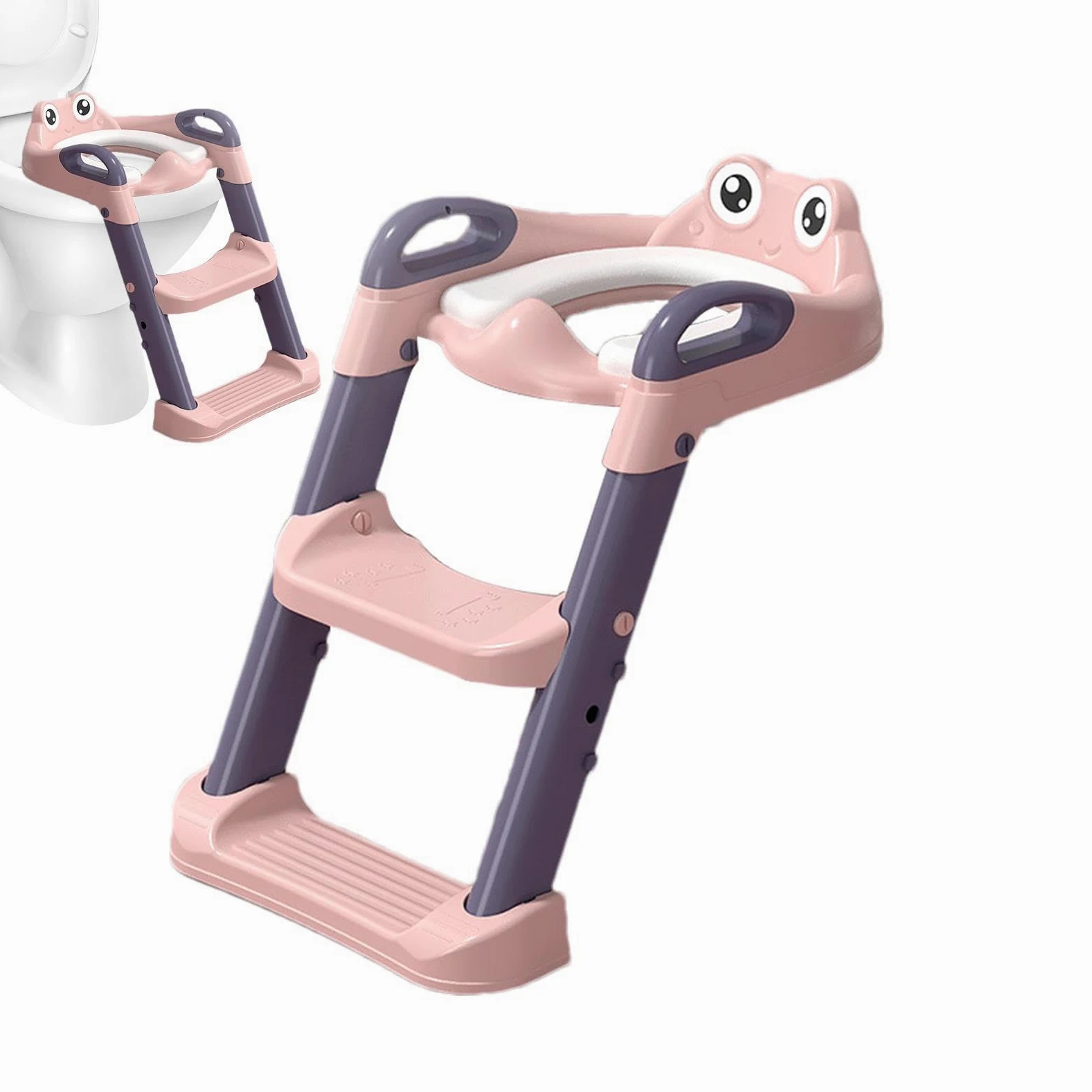Scaletta WC per bambini piccoli, vasino con gradini Sgabello per vasino | Scale per vasino Gradini antiscivolo, maniglie impermeabili sopra le scale del WC, per bambini e bambine da 1