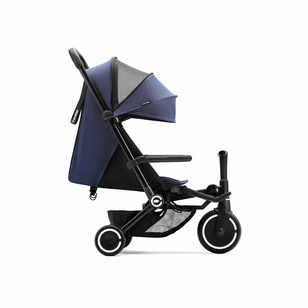 smarTrike Traveler - Passeggino attivo per bambini dai 4 mesi ai 6 anni, colore: Blu notte