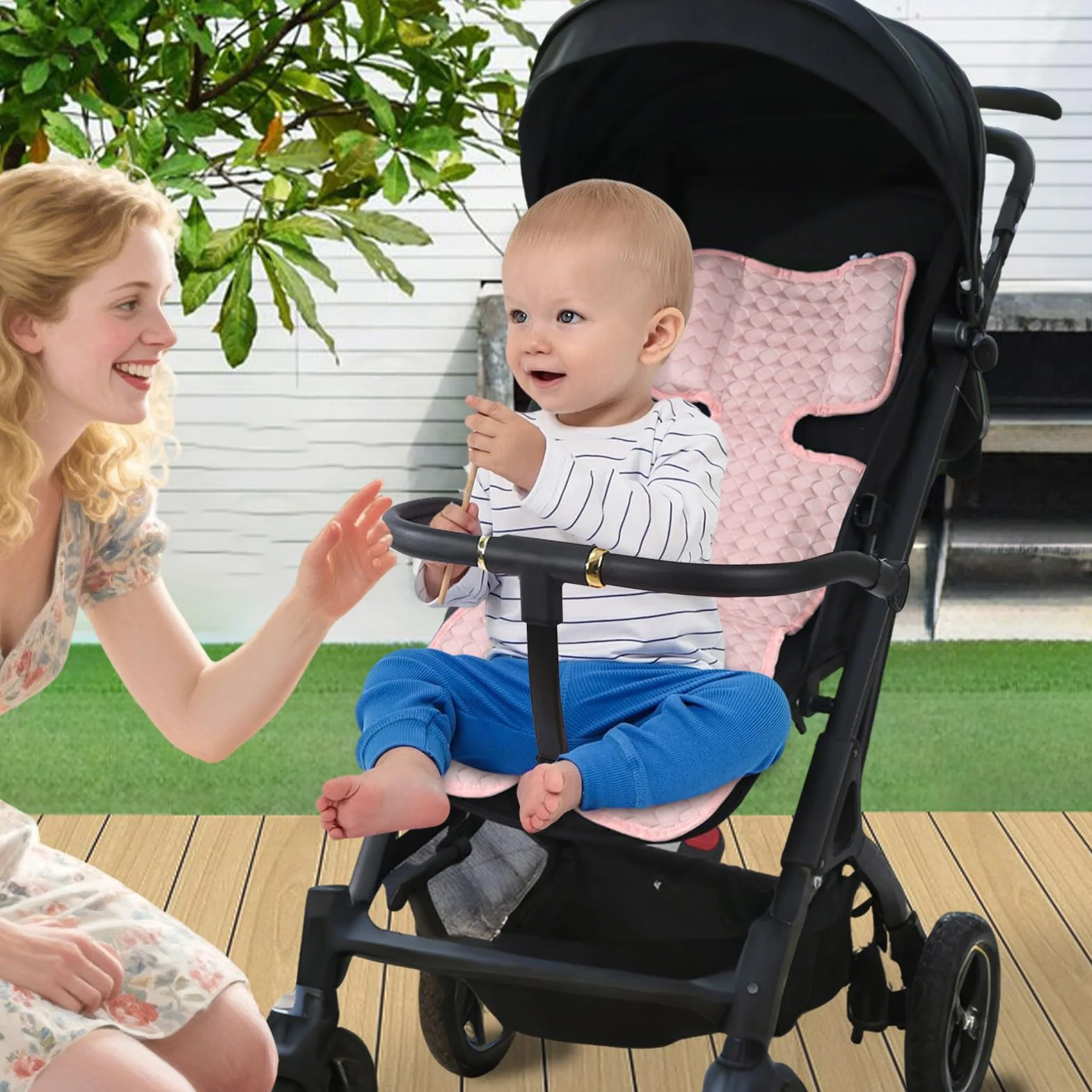 Generico Cuscino Rinfrescante per Passeggino, Cuscino Termoregolatore Per Auto, Rivestimento Termico per Seggiolino Auto e Altalene con Materassino Igienico