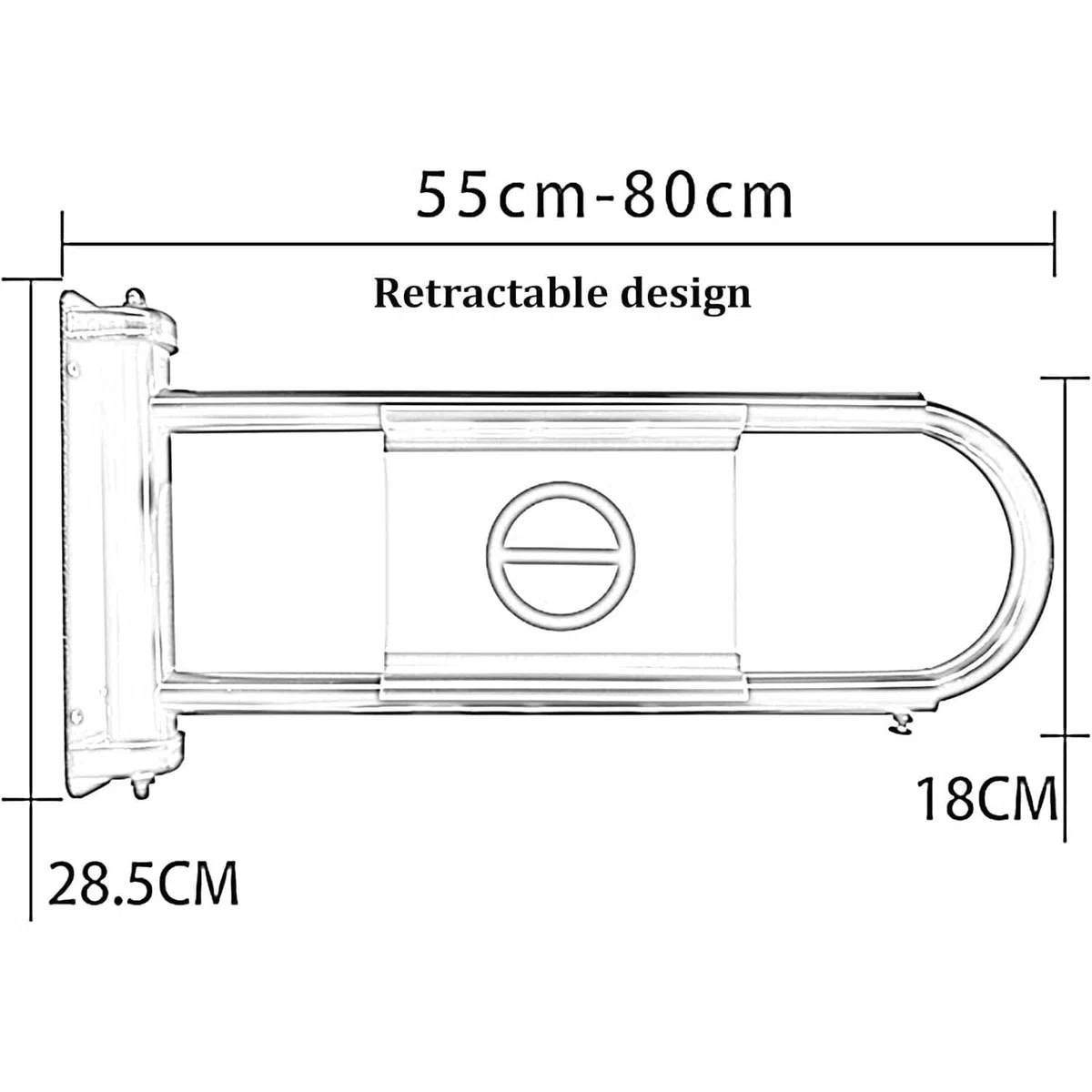 Cancello di sicurezza per cassa del supermercato, porta a battente caricata a molla, ingresso unidirezionale per magazzini e centri commerciali, regolabile 55-80 cm