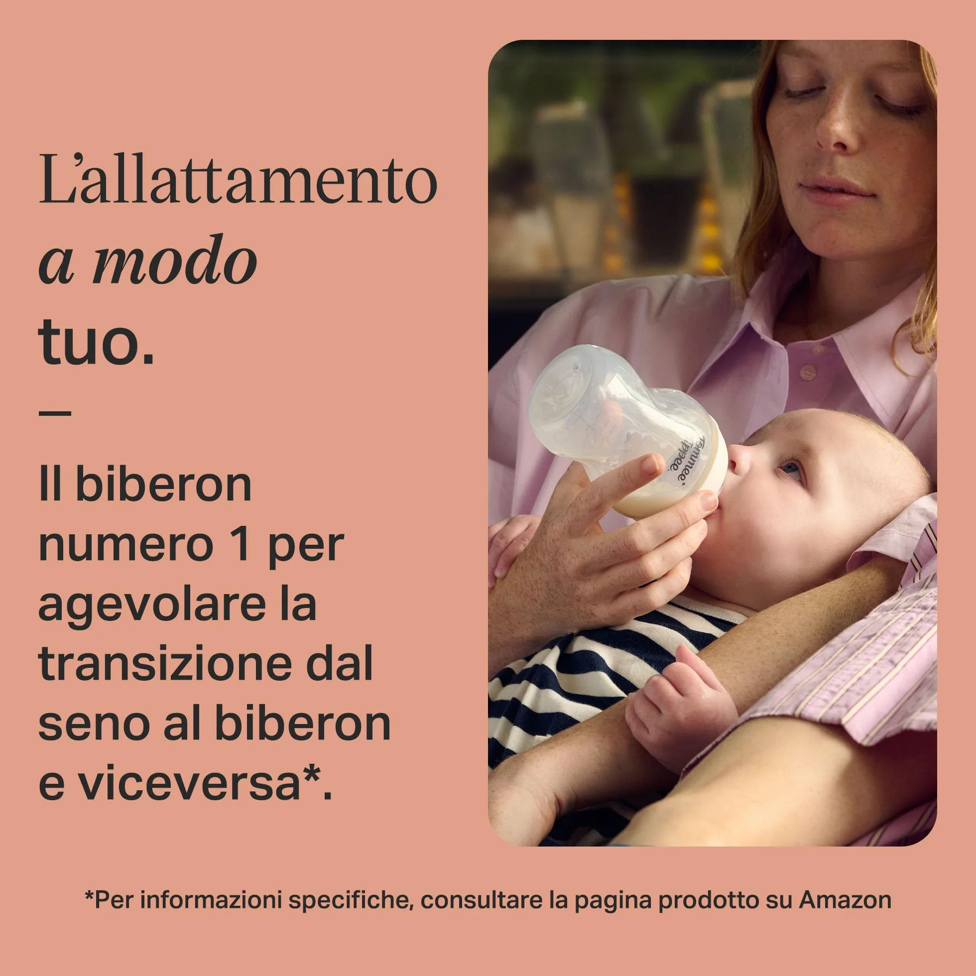 Tommee Tippee Starter Set Natural Start per neonati,150ml e 260ml, biberon anti-colica con tettarella a flusso lento inclusa, e medio per favorire un attacco naturale, autosterilizzante, rosa