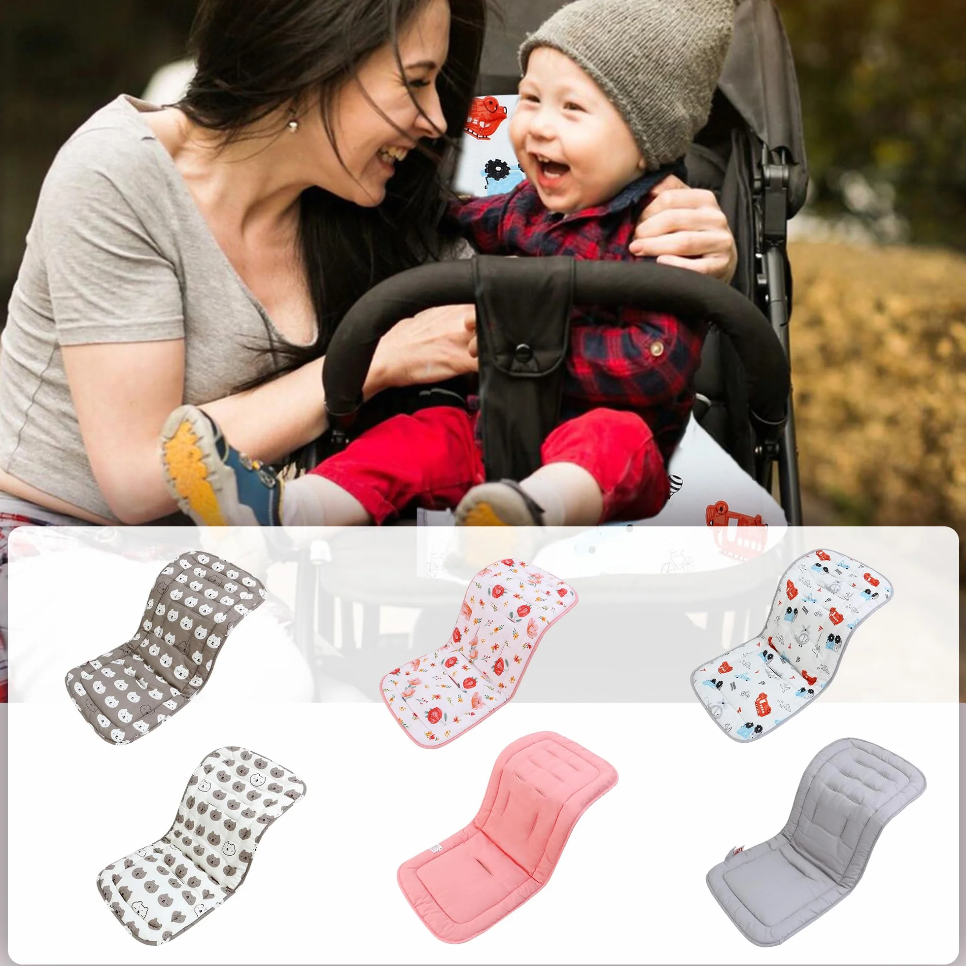 LAT Materassino Passeggino Universale, Copriseduta Passeggino Cotone, Copri Passeggino Universale a Doppia Facciata, Copriseduta Passeggino Universale 78x34cm (Auto Giocattolo)