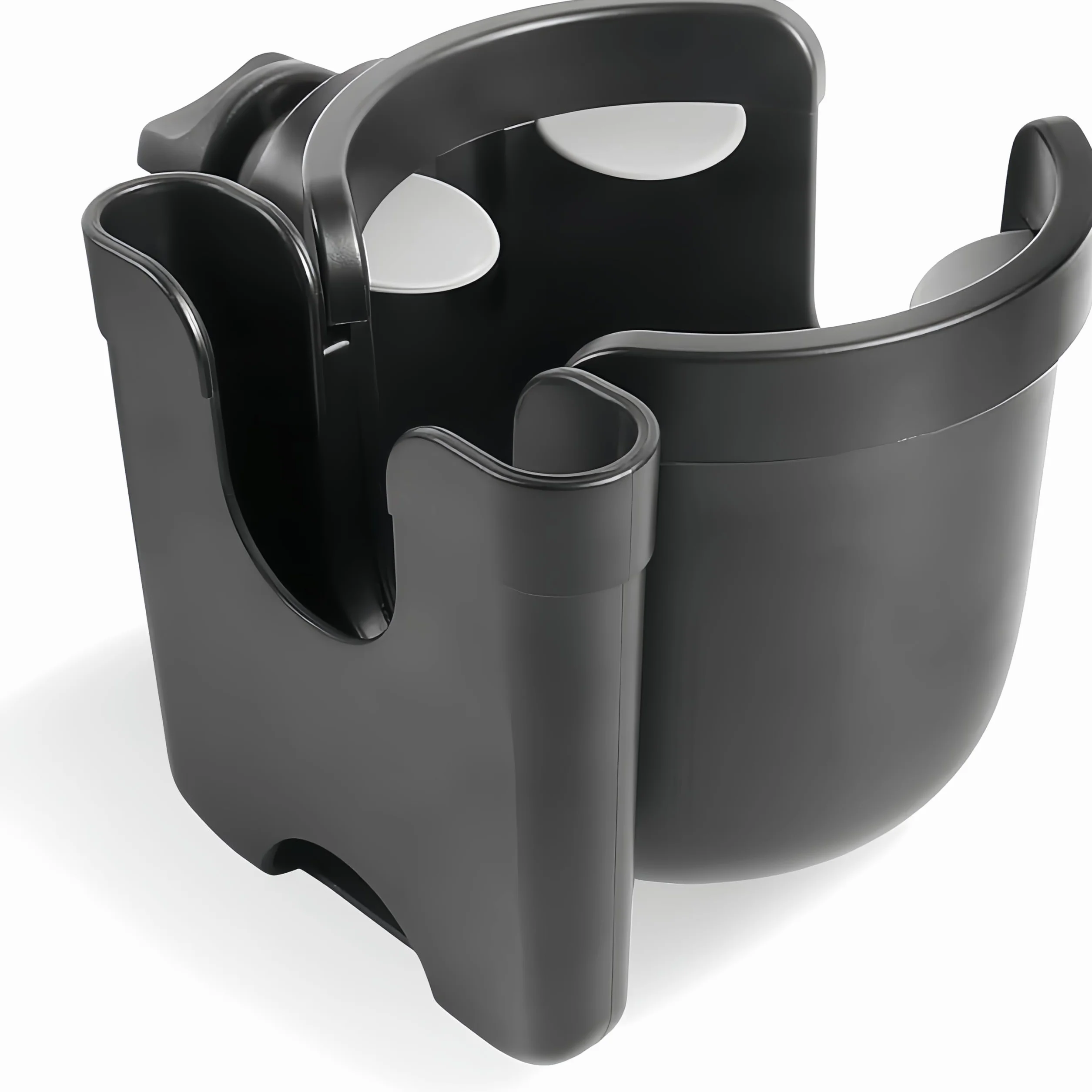 Portabicchier per Passeggino Universale con Supporto per Telefono, Accessori per Passeggino 2-in-1 con Rotazione a 360°, Supporto Regolabile per Bevande per Passeggino, Sedia a Rotelle, Deambulatore