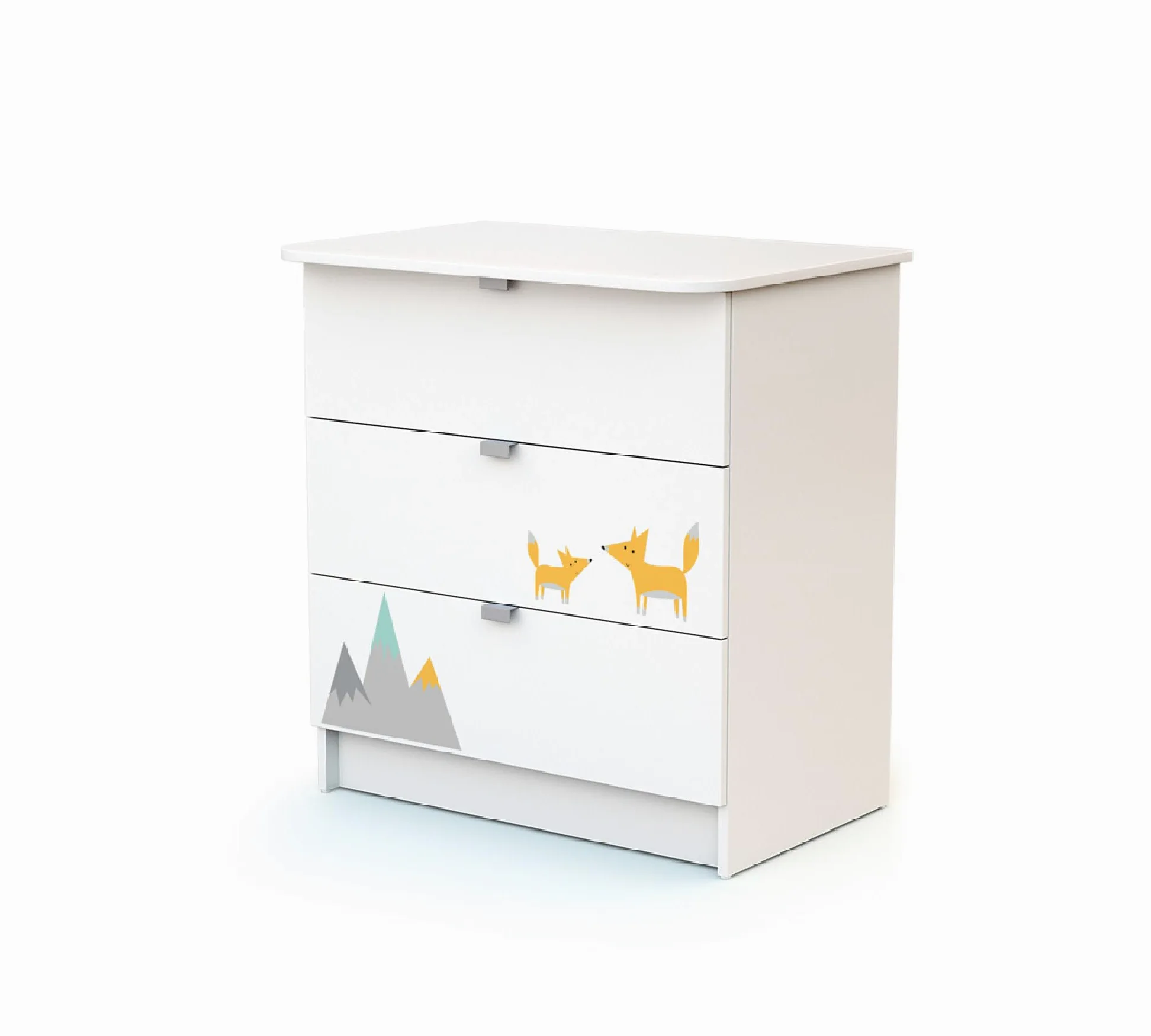Webaby - Cassettiera fasciatoio 3 cassetti legno Renard - Bianco - 79 x 65,5 x 92 cm