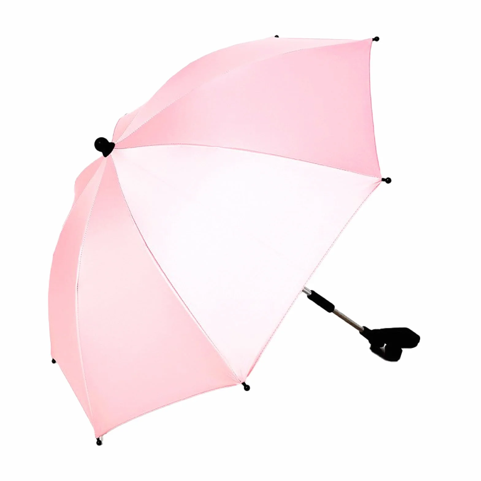 Ombrello Universale per Passeggino da 30 Pollici con Morsetto Protezione UV Regolabile Parasole per Passeggino per Carrello Bici Sedia a Rotelle Sedia a Rotelle(Rosa)