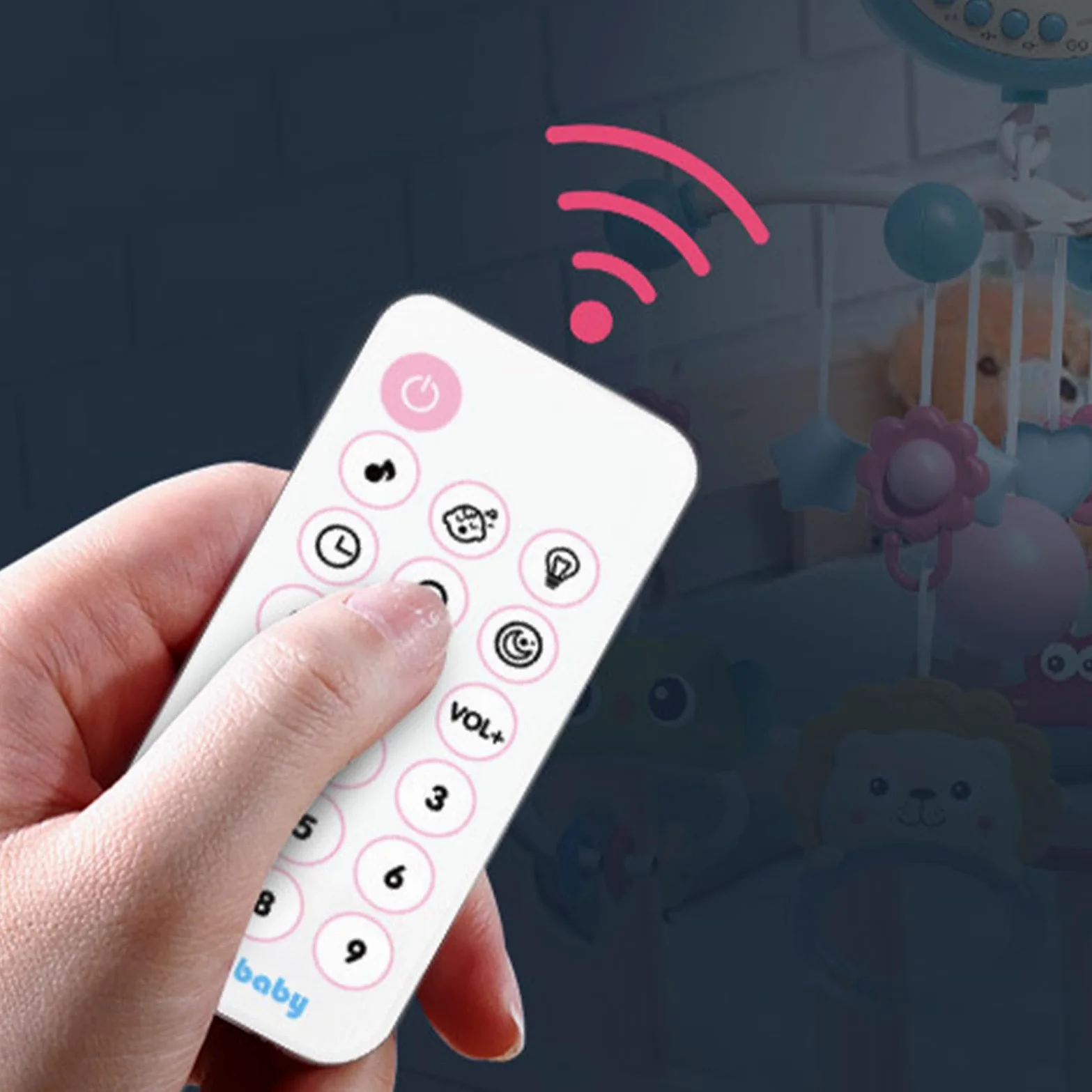 Mobile per culla, giostrina musicale con e telecomando, giocattolo | rotante per culla con carillon automatico, per ragazzi e ragazze, ideale per Natale, compleanno doccia