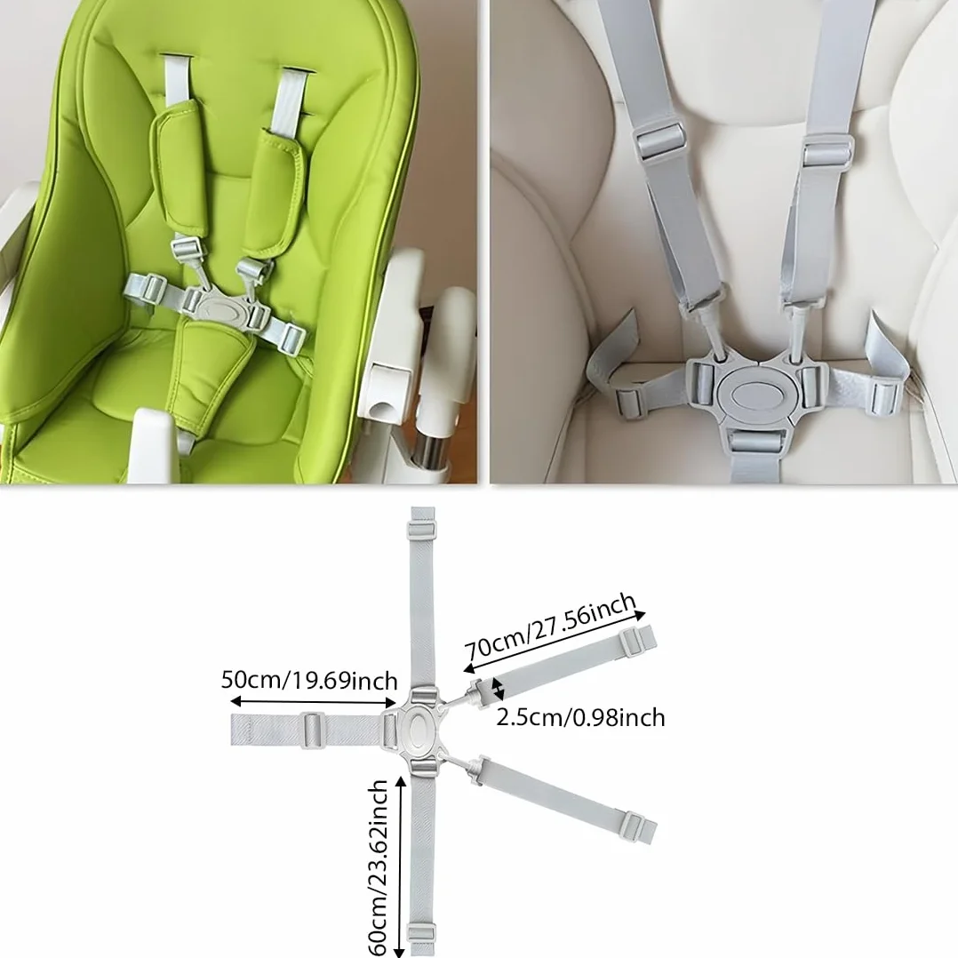1Pcs Cinture Universali per Seggiolone Cinghie per Seggiolone a 5 Punti, Regolabile Cintura di Sicurezza per Bambini per Seggiolino Cinghie Passeggini per Bambini