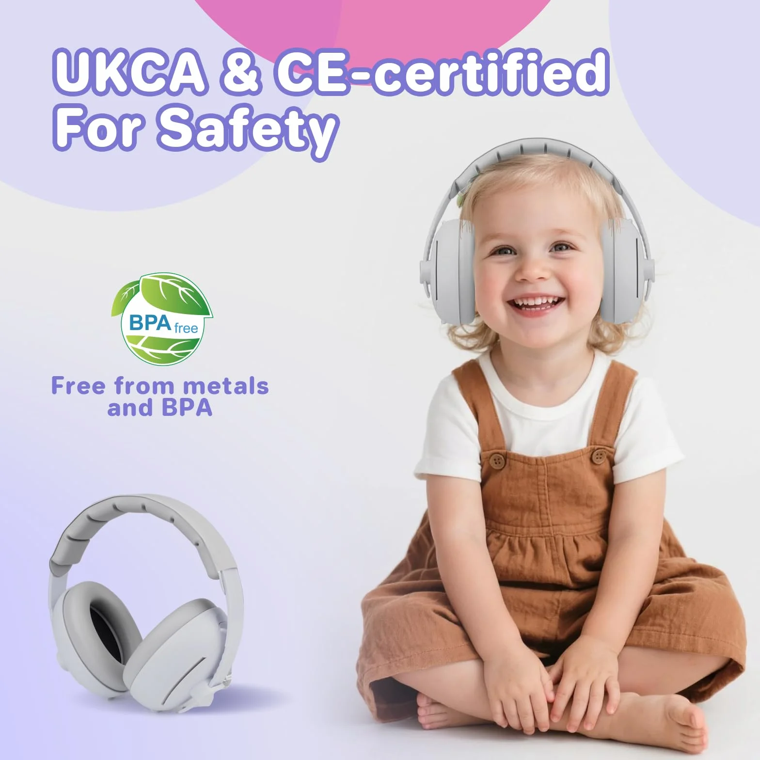 Paraorecchie 2 in 1 per neonati e bambini fino a 4 anni, cuffie regolabili con riduzione del rumore, comode cuffie per bambini a fuochi d'artificio, concerto, cinema
