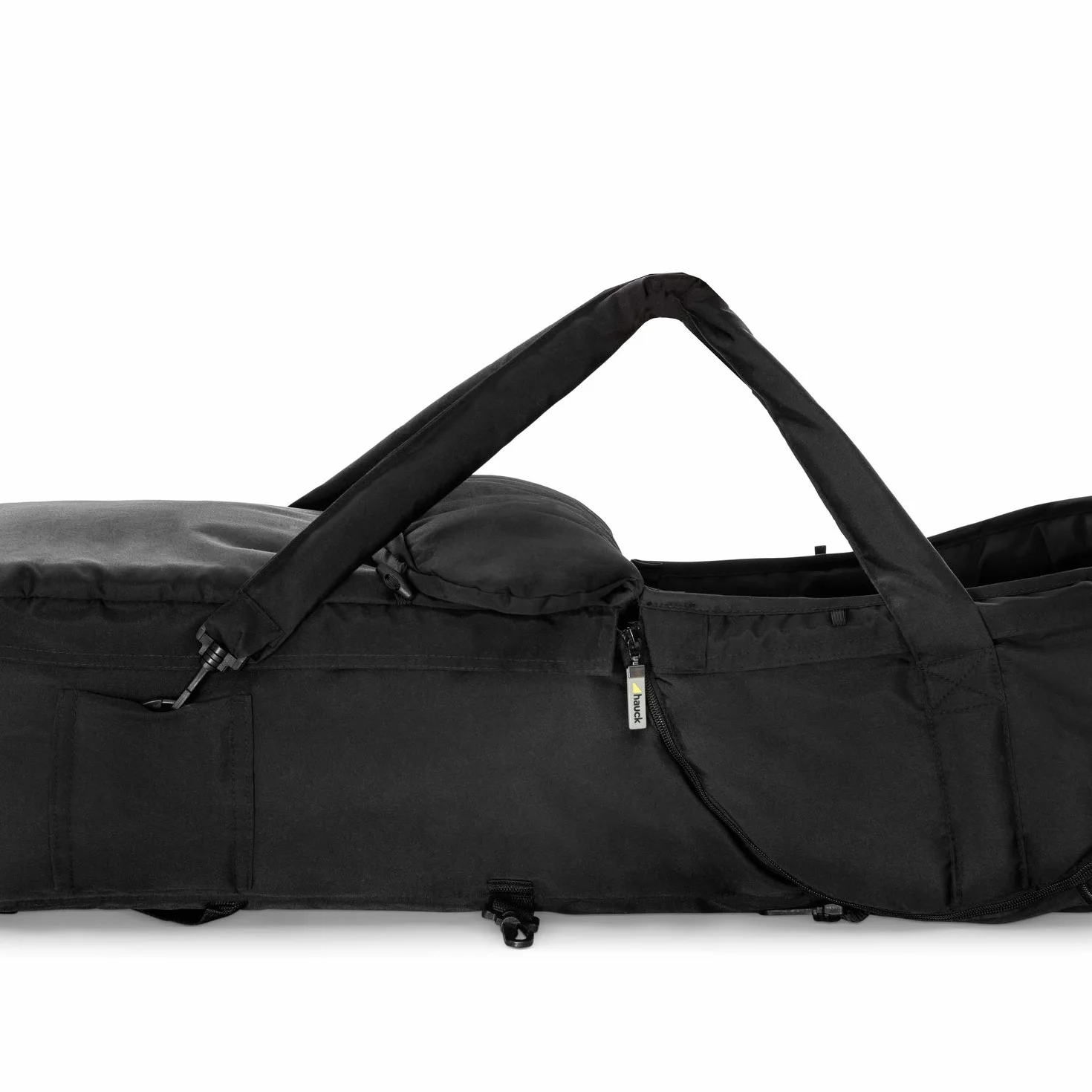 hauck 2in1 Carrycot, Nero - Culla Neonato per Passeggini e Carrozzine 75 x 35 x 20 cm - Navicella Semirigida Convertibile in Coprigambe - con Fessure per Cintura a 5 Punti - Portatile