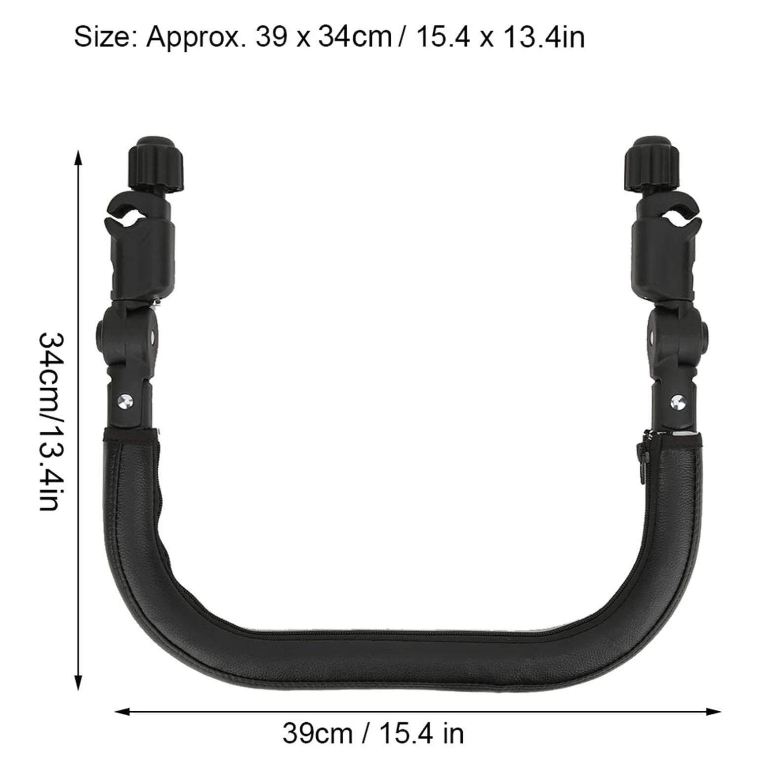 Barre paraurti per passeggino, facile da pulire e pulire Vassoio universale per passeggino Prestazioni impermeabili forti per tubo quadrato per tubo rettangolare per(Bracciolo universale (in pelle).)