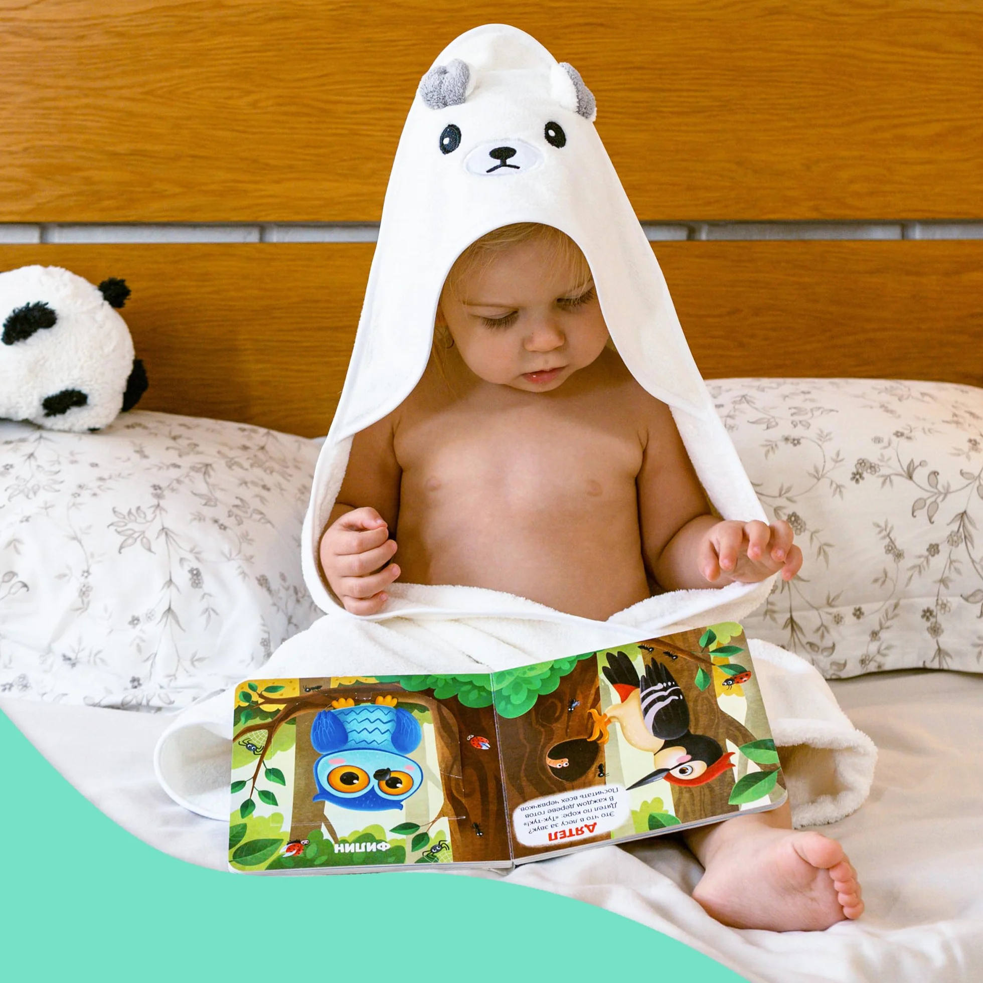 Accappatoio Neonato 0-3 Mesi - Asciugamano Con Cappuccio a Forma di Animale - Regalo per Neonata Femmina