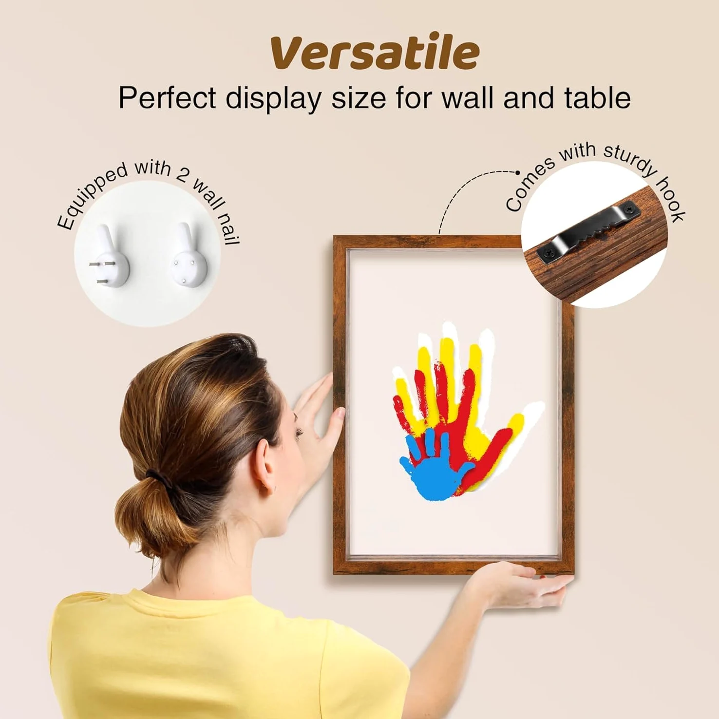 Kit per impronte di mani, cornice per ricordi fai da te, kit di ornamenti per stampe a mano, regali di famiglia per nonni, neogenitori, festa della mamma, festa del papà, compleanno