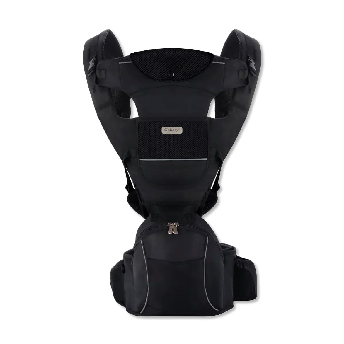 SONARIN 3 in 1 Multifunzionale Marsupio Neonati con Sedile,Portantina Ergonomico Porta Bambino Fascia Porta Bebè con Funzione di Portaoggetti,Multi-Posizioni per 0-36 Mesi(Nero)