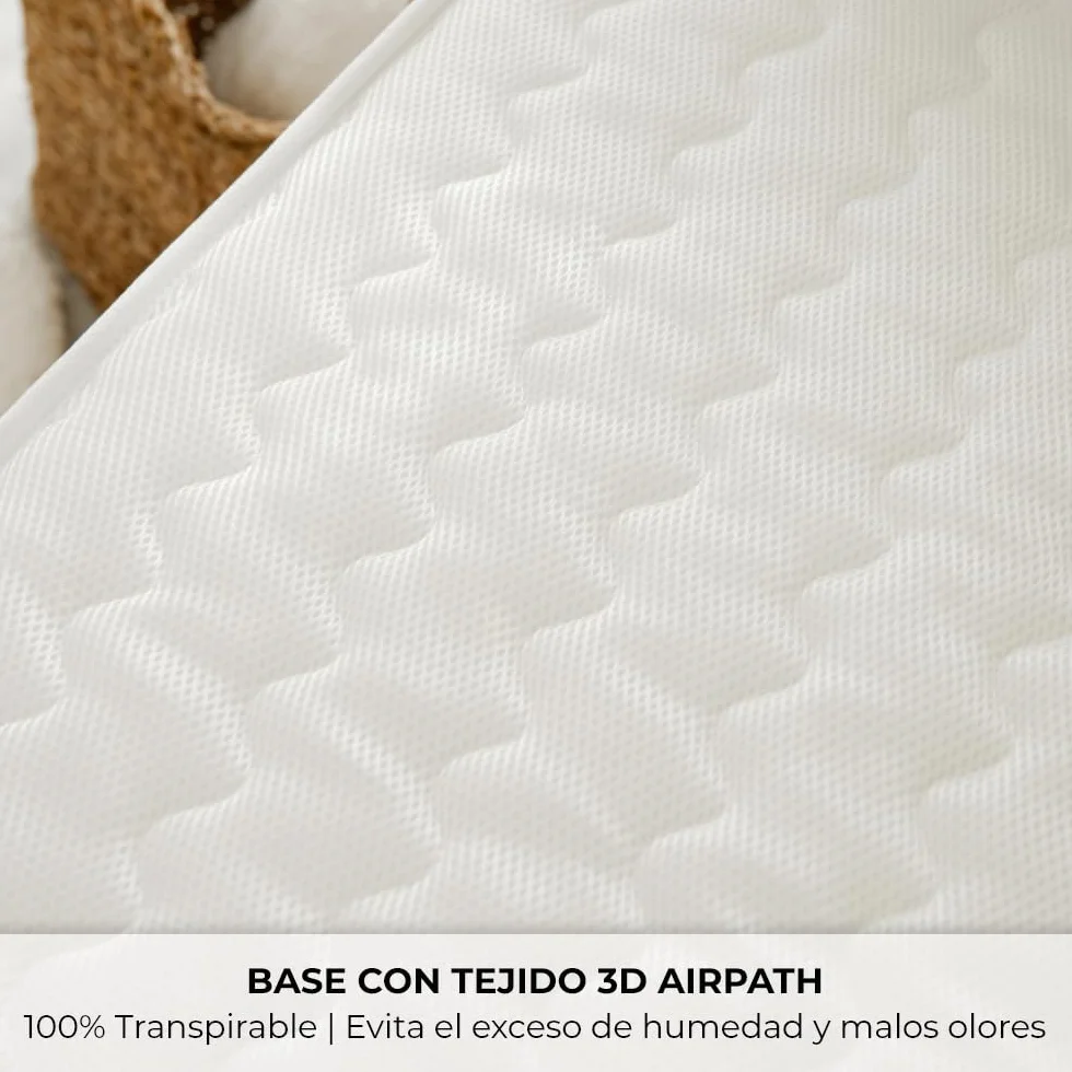 Nalui - Materasso per lettino viscoelastico 120 x 60 cm Baby One Core HR Adapt Foam, tessuto 3D traspirante e tessuto stretch ipoallergenico, certificato Oeko-Tex® | Made in Spagna. Altezza ±12 cm,
