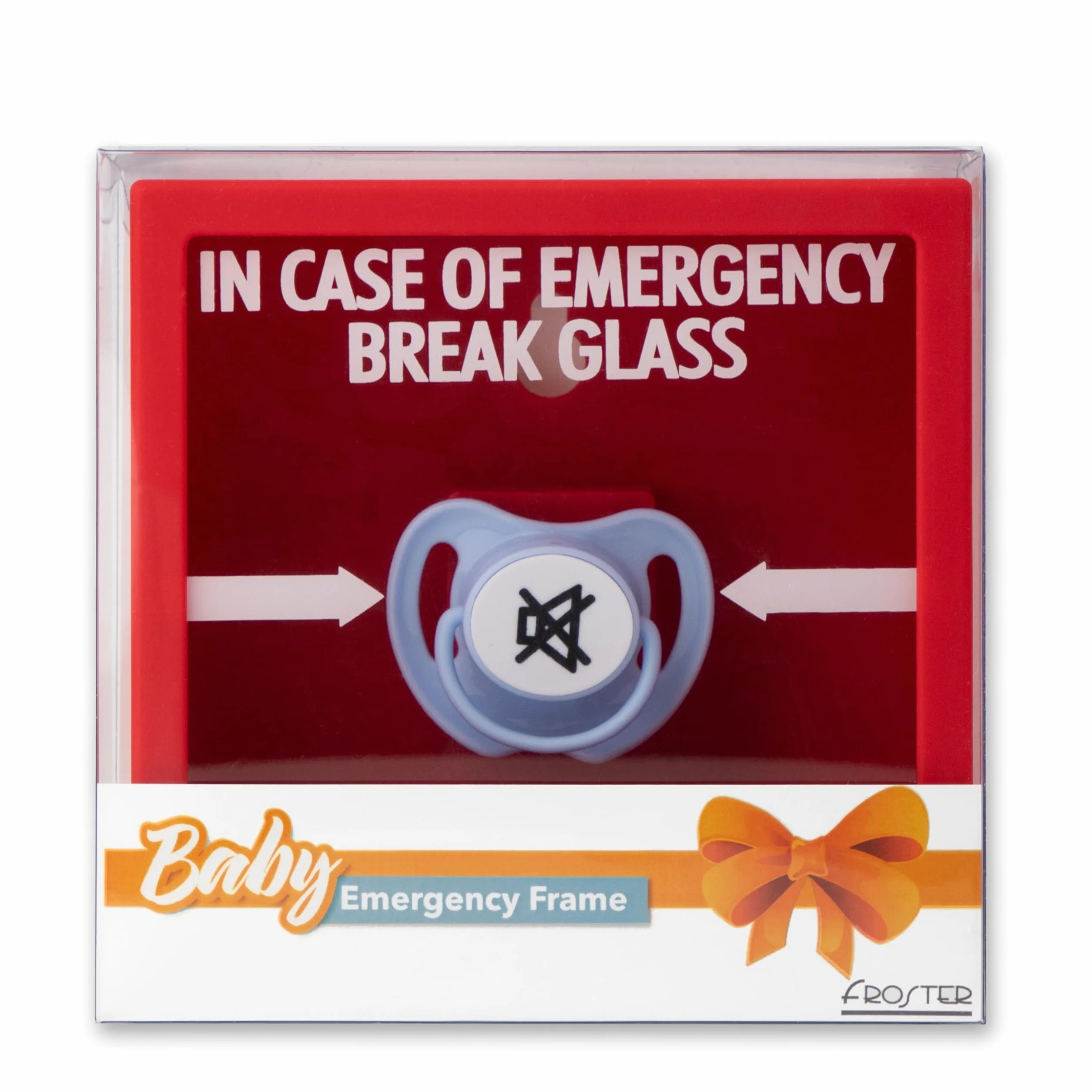 Froster Baby Emergency Frame - In Case of Emergency Break Glass, Rompere il Vetro in Caso di Emergenza, Regalo per Neo Mamma, Neo Papa, Futuri Genitori, Baby Shower Regalo