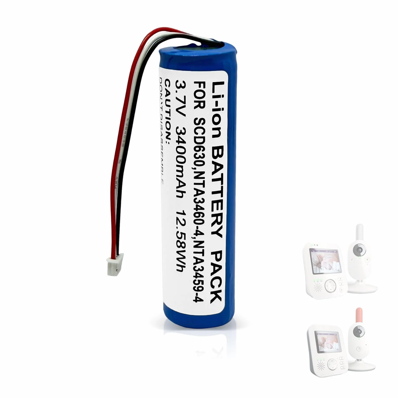 Batteria compatibile con Philips Avent Babyphone SCD620, SCD625, SCD630, SCD831, SCD833, SCD835, SCD841, SCD843, SCD845, ecc. Sostituisce i modelli Philips: NTA3460-4, NTA3459-4, 1S1PBL18686866. 5-2.6