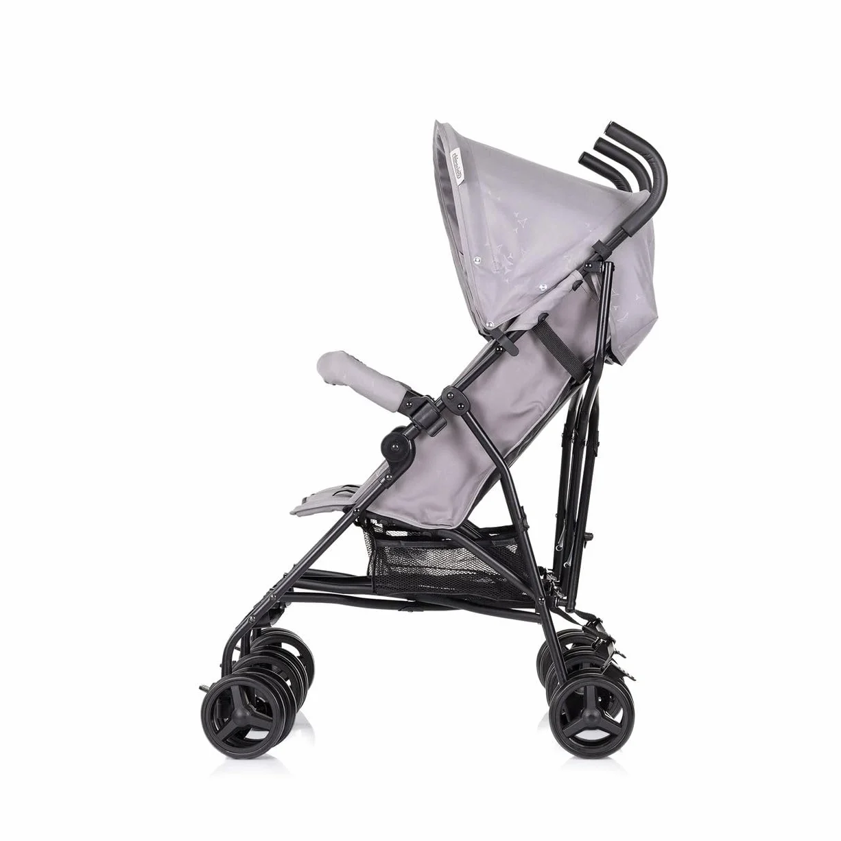 Chipolino Passeggino gemellare Double Point pieghevole, cestino parasole anteriore, grigio