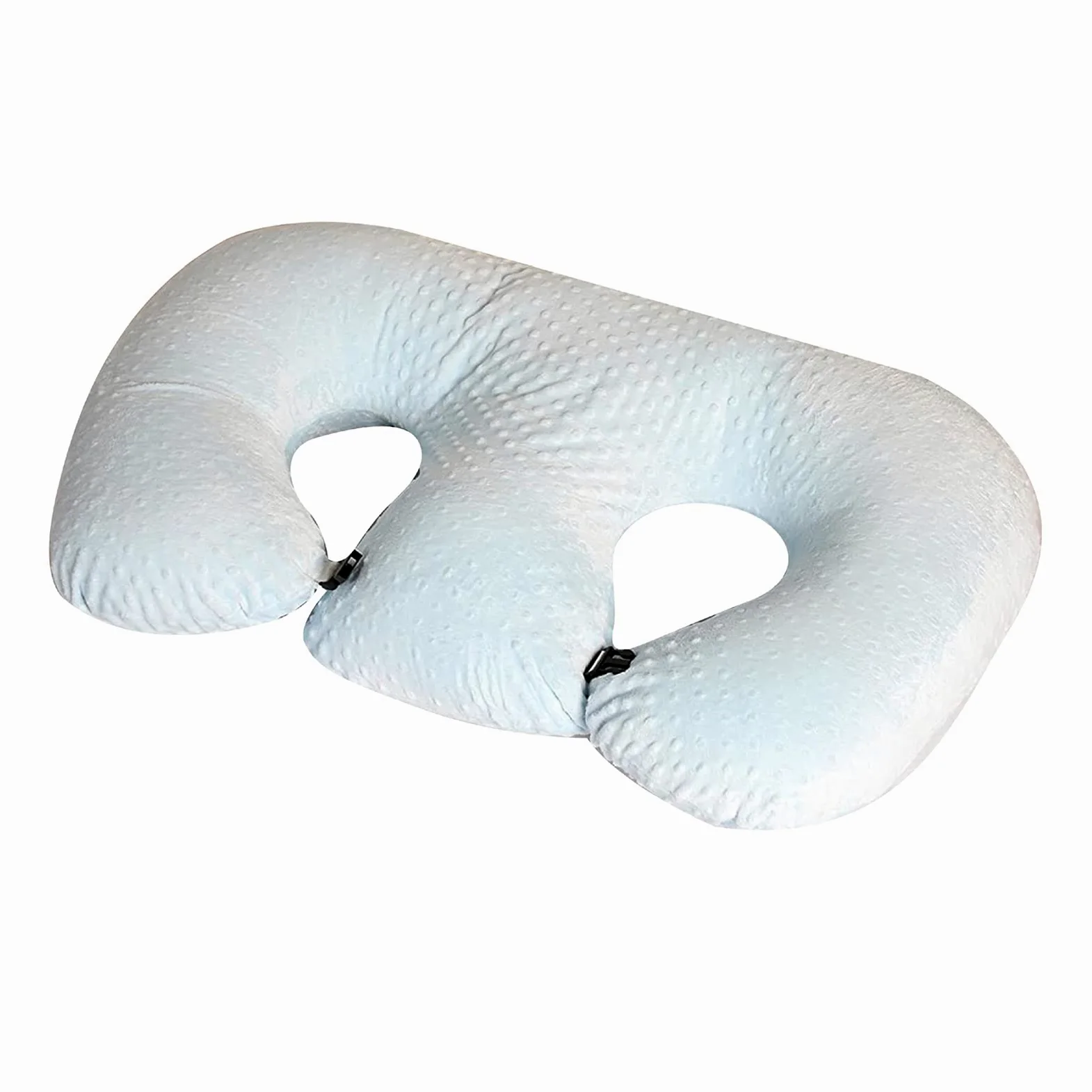 Cuscino Infermieristico Multifunzione per Gemelli, Cuscino per L'Allattamento per Le Donne Incinte, Tessuto in Cotone Lavabile in Macchina Cuscino di Supporto Doppia,Blu