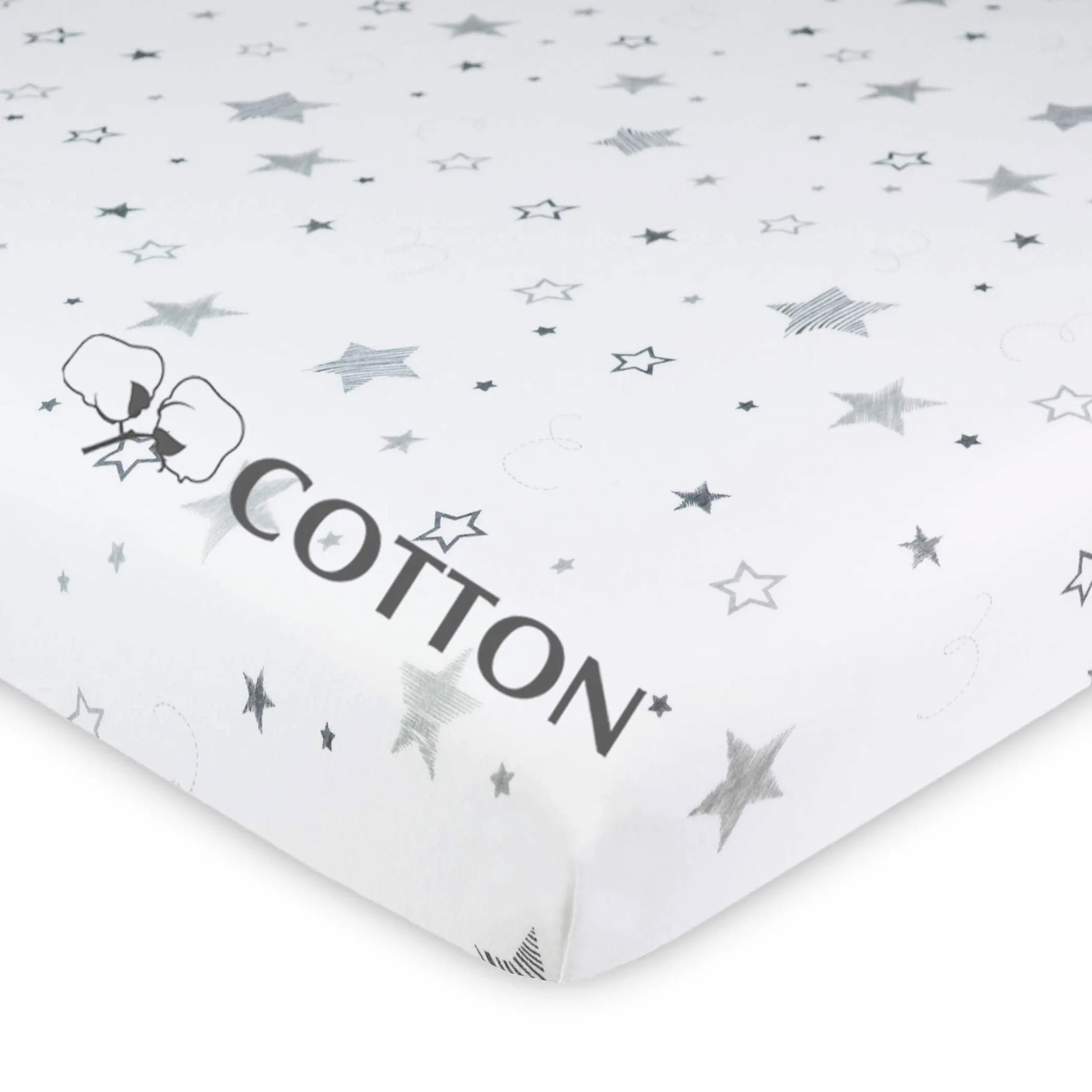American Baby Company Lenzuolo con angoli in 100% cotone naturale per mini culla, 96,5 x 61 cm, morbido e traspirante, adatto per materassi Pack N Play, super stelle, per ragazzi e ragazze