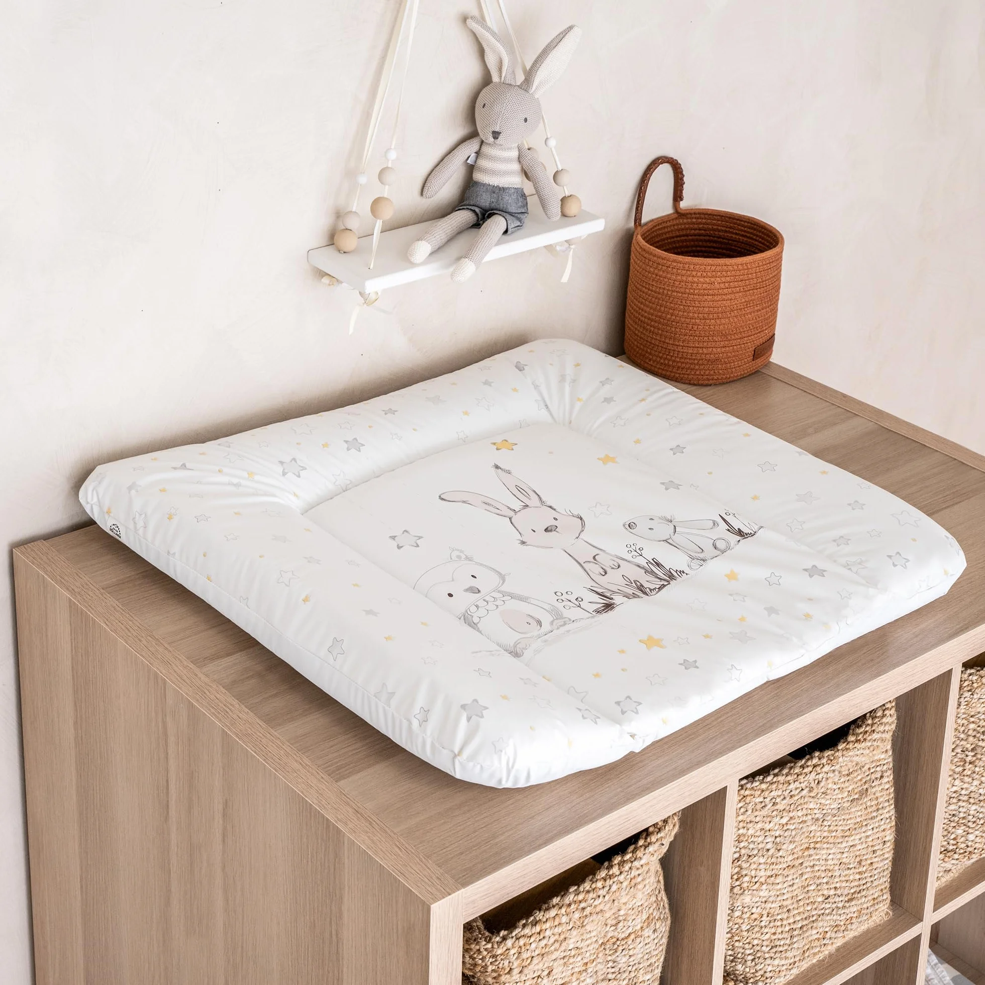 Julius Zöllner® Materassino fasciatoio Softy, 65 x 75 cm, morbido fasciatoio – pellicola impermeabile e lavabile – Made in Germany – Oeko-Tex Standard 100 – Amici delle stelle