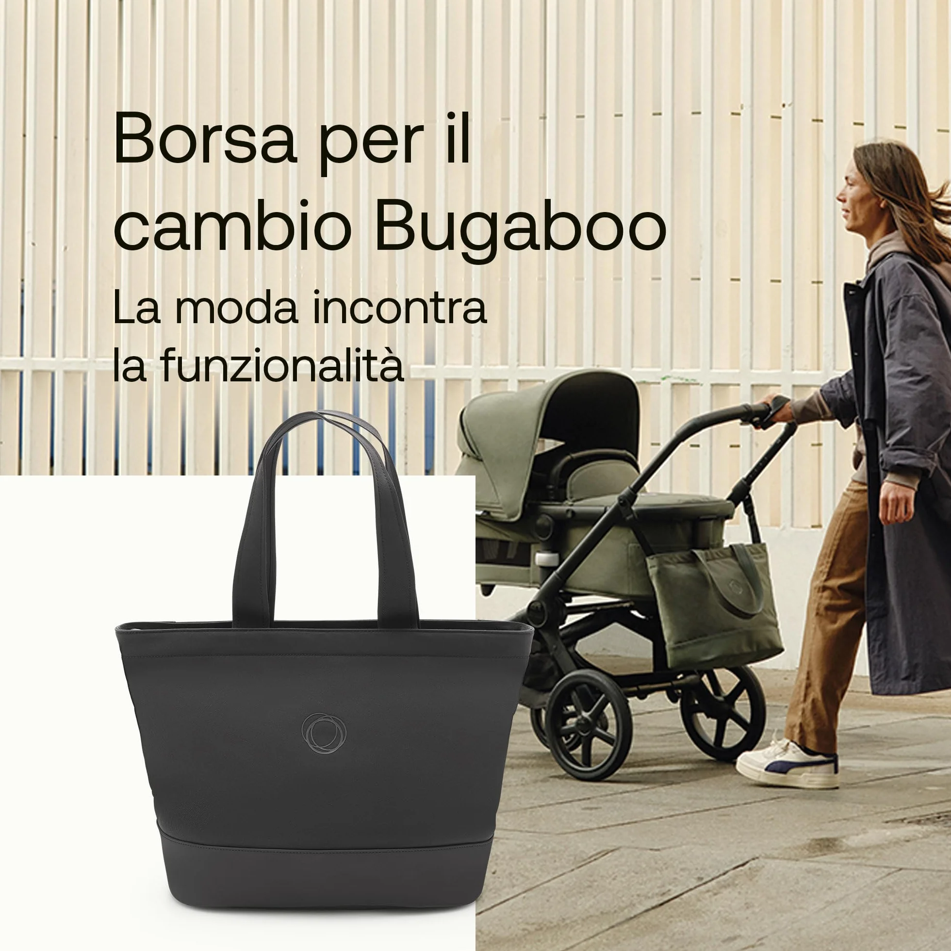 Bugaboo Borsa per il Cambio, Borsa Porta Pannolini con Tasche Facili da Raggiungere, Portabottiglie Termico, Materassino per il Cambio Pannolino e 3 Pochette, in Midnight Black