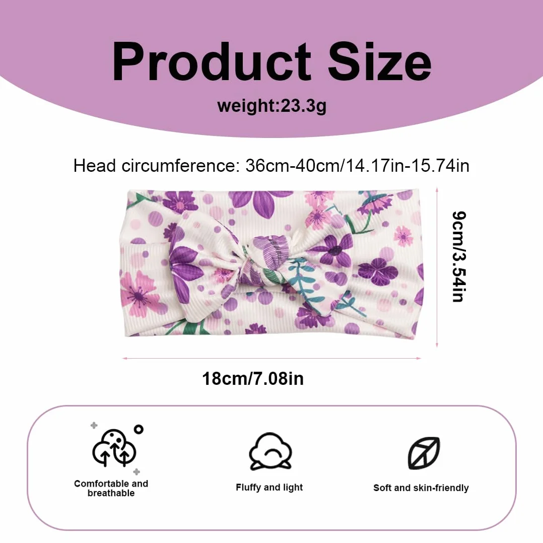 2 Pezzi fascia capelli neonata Fascia Capelli Bambina, Nylon Fasce Capelli Neonata Fiore Fascia Elastica per Capelli Accessori per Capelli per Nascita Bambina Femmina,fascia neonata capelli