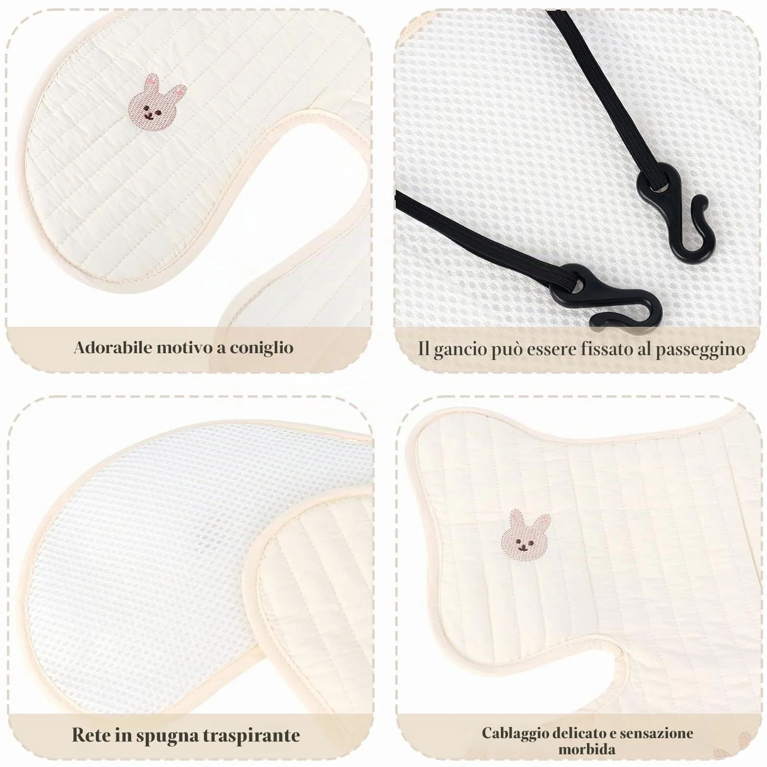 LUFEIS Cuscino per Passeggino, Materassino Passeggino Universale, Copriseduta Passeggino Antisudore, Cuscino Ovetto Auto Estivo Traspirante, Materassino per Passeggino Seggiolino, Seggiolino Auto