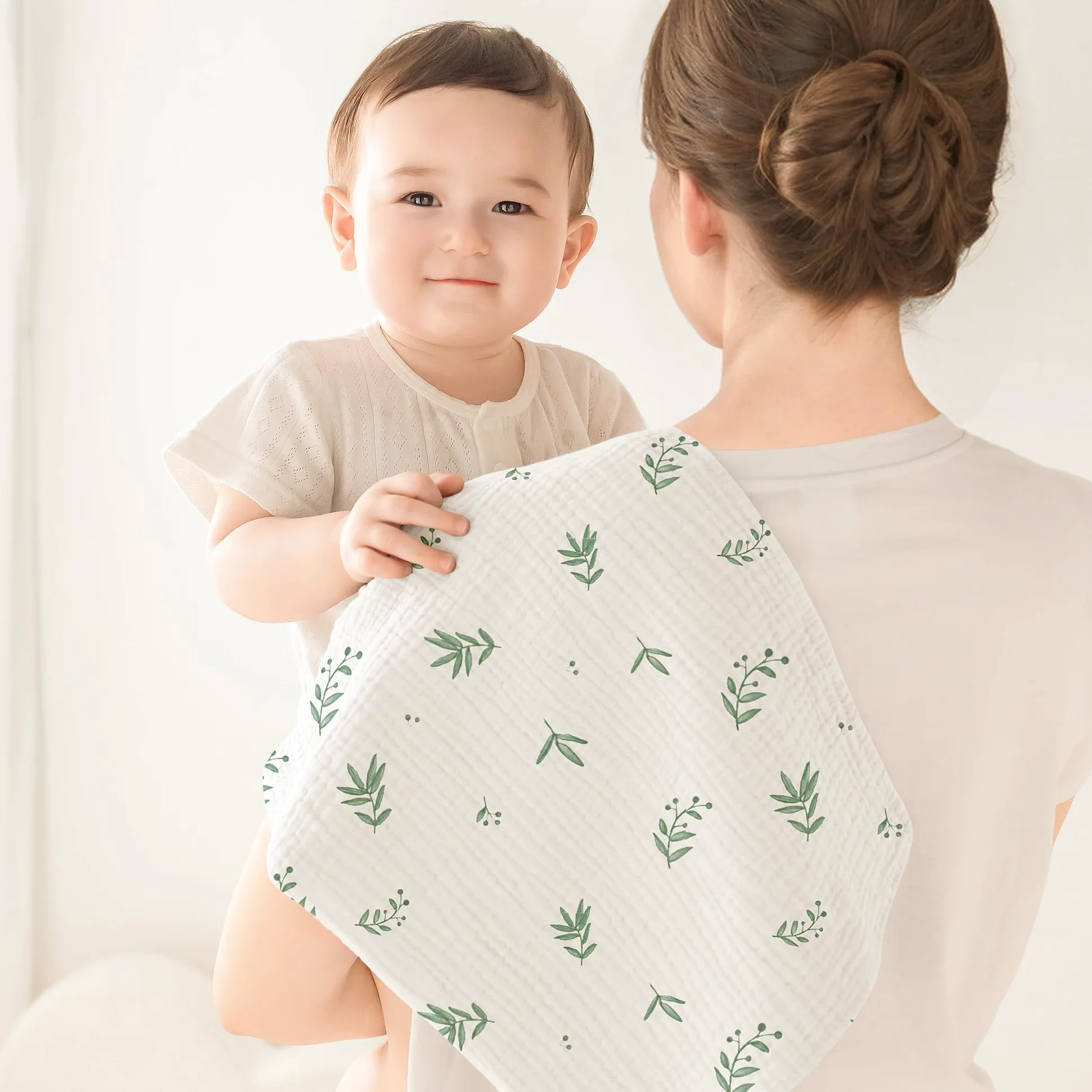 Susurration Salviette in Garza per Bambini Super Morbido Assorbente in Mussola a Grana Per Neonati, Unisex, per Bambine E Ragazzi 8 Pezzi, Set 60x60CM (Rosa-viola)