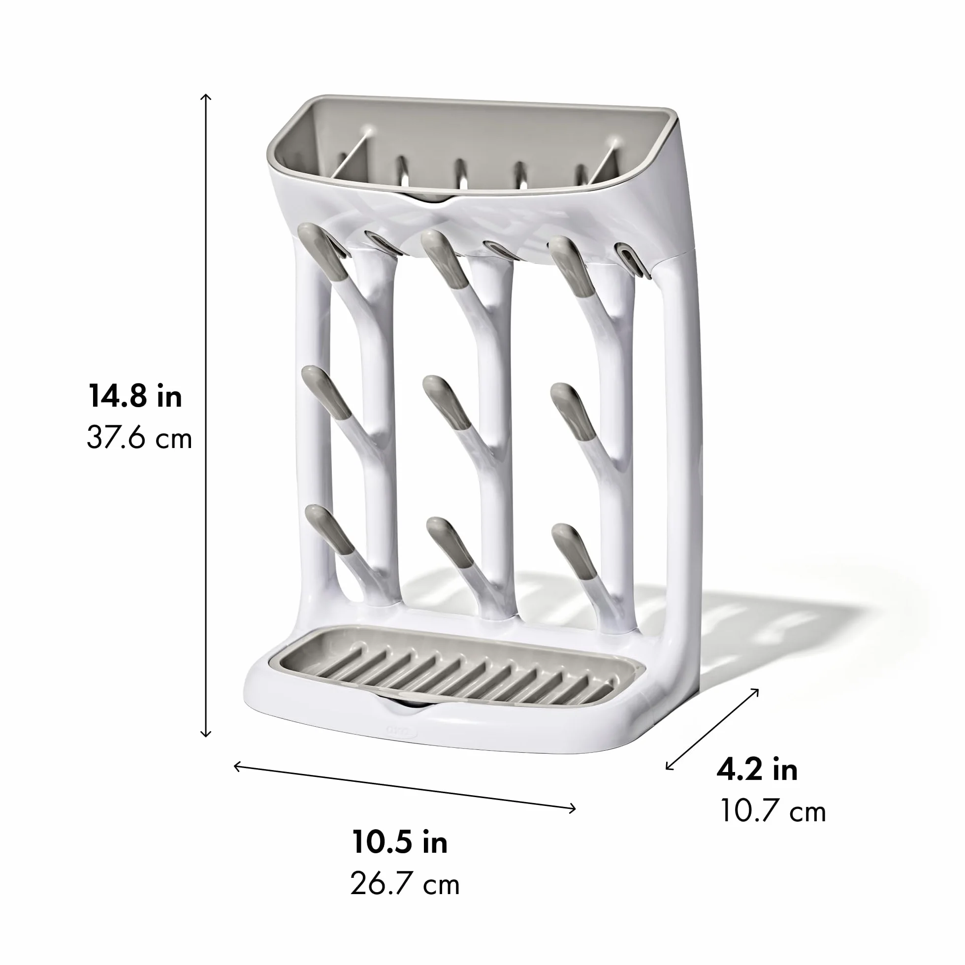 OXO Tot - Scolapiatti salvaspazio, colore: grigio e bianco