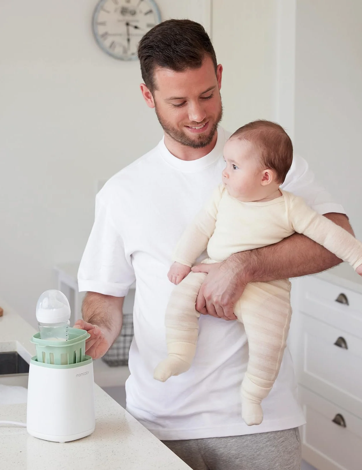 Momcozy Scaldabiberon, Scaldalatte Veloce per Neonati con Controllo Accurato della Temperatura e Spegnimento Automatico, Scaldabiberon Multifunzione per Latte Materno