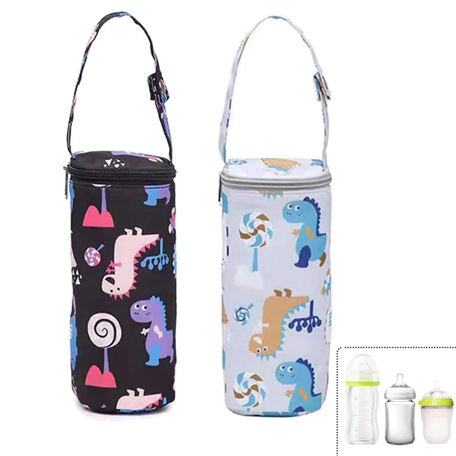 2 Pezzi Borsa Isolante per biberon, Sacchetti Termici, Borsa Termica Da Appendere, Lungo Isolamento, per Passeggini, Compatibile Con Molti Biberon