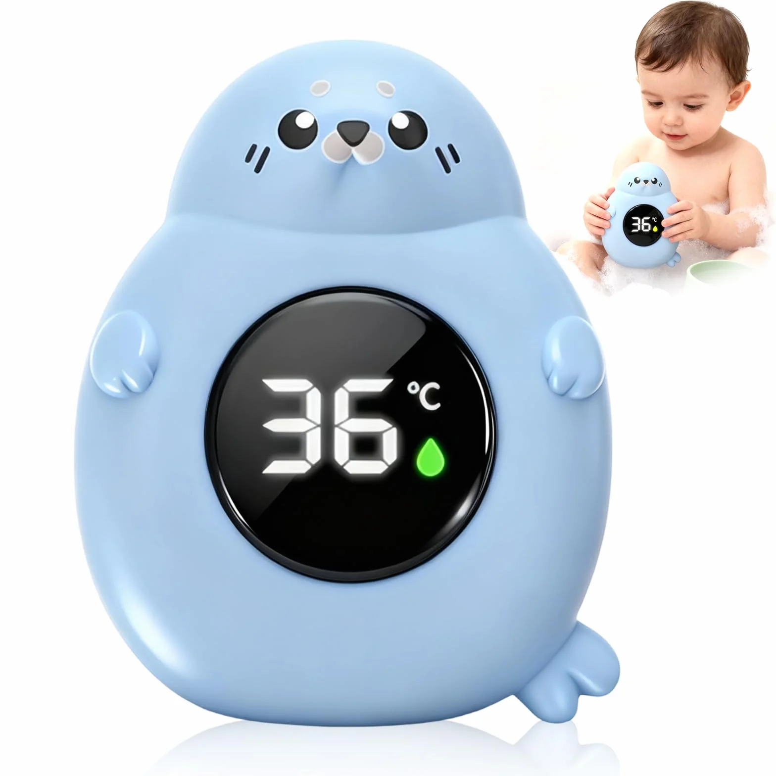 Impermeabile Termometro da Bagno per Bambini, Termometro Bagnetto Neonato Digitale, Giocattolo per Vasca, Schermo di facile lettura, Adatto per Vasche da Bagno per Bambini e Piscine
