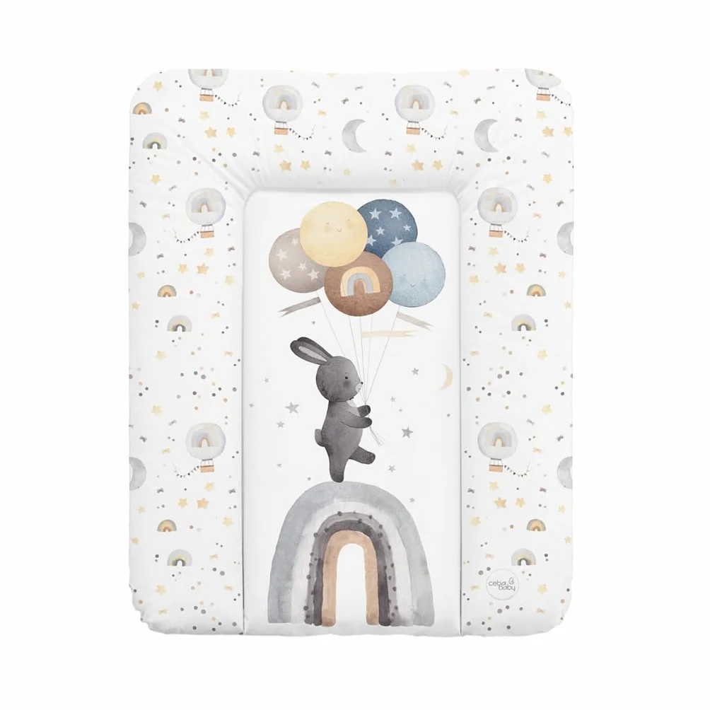 CEBA BABY Morbido materassino per fasciatoio, 50 x 70 cm, per fasciatoio per base rigida, Basic, Oeko-Tex® Standard 100 (arcobaleno Walk)
