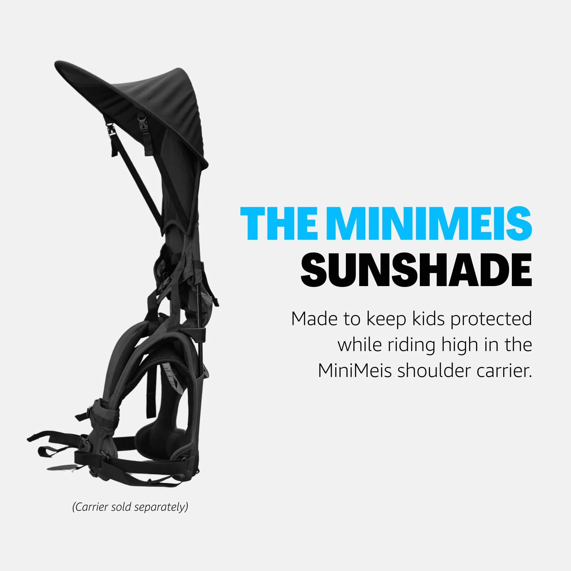 MiniMeis Nero Ombrellino, Resistente all'Acqua - Compatibile con MiniMeis G4 Child Shoulder Carrier