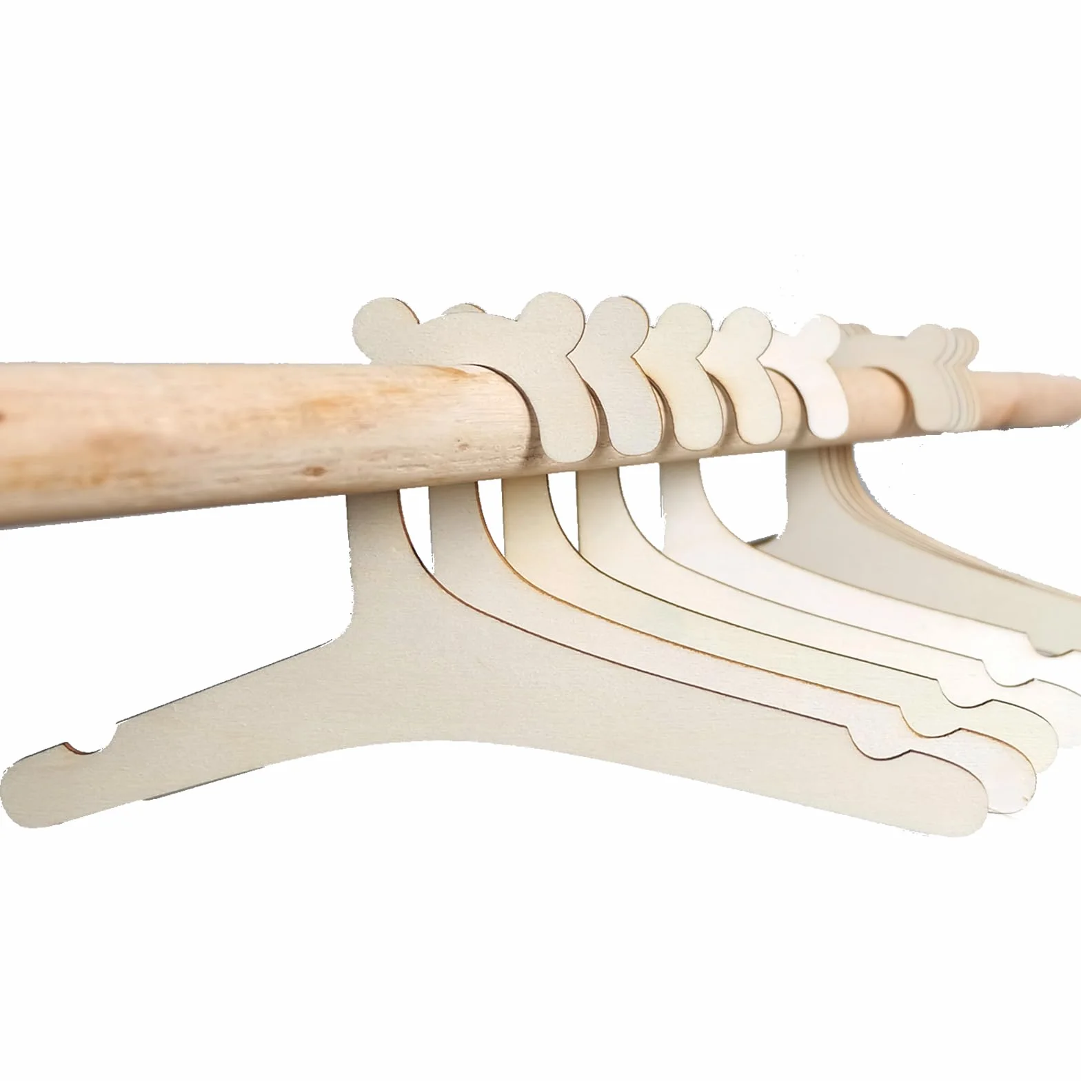 10 Pezzo Appendiabiti per Bambini, Grucce Appendiabiti in Legno per Vestiti da Bambino, Appendini Impilabili, per Unisex Bambino Neonati