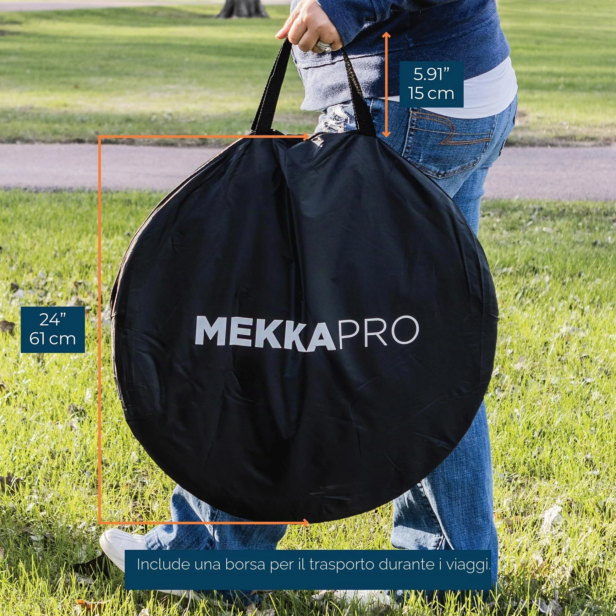 MEKKAPRO Zanzariera Portatile Pop-Up per Letto, 203,2 x 180,3 x 160 cm, Grande, Pieghevole Con Fondo in Rete, Compatibile per Matrimoniale e King Size