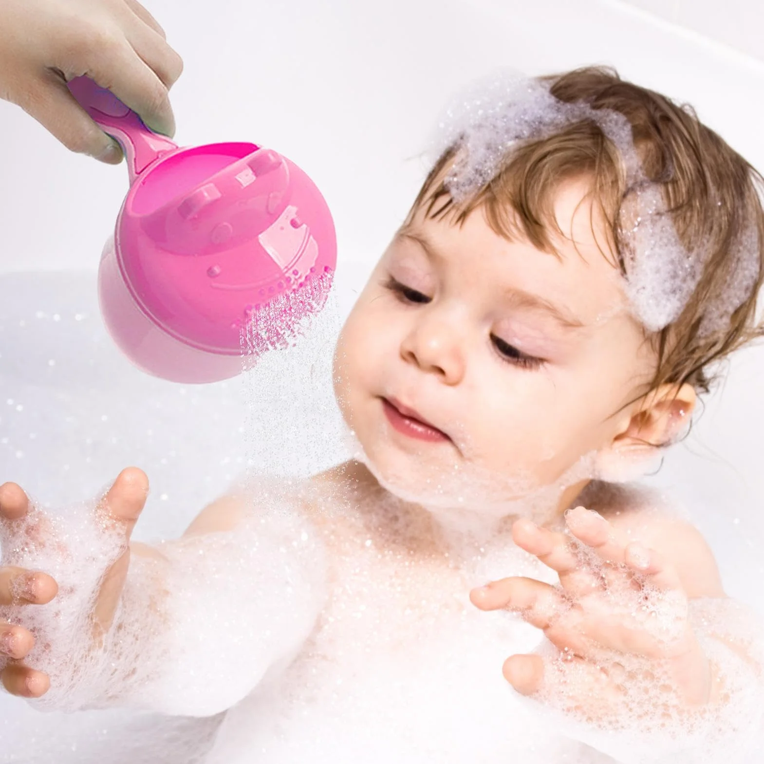 Bicchiere di risciacquo per neonato, tazza da versare da bagno per bambini, versatore di cartone spesso per il lavaggio dei capelli di ragazza e ragazzo, doccia di testa, pulizia giardinaggio