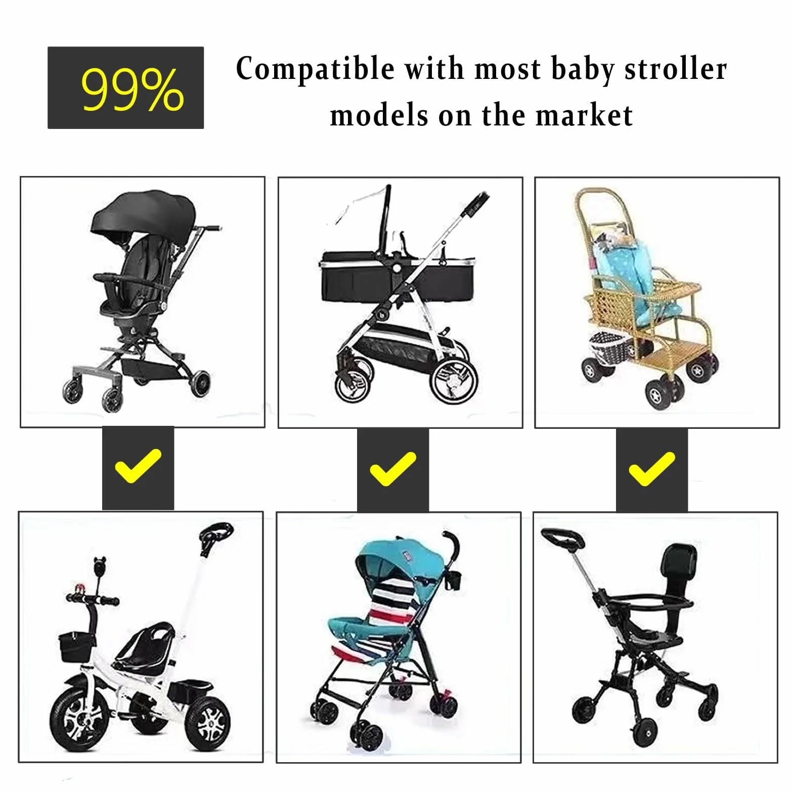 Ombrellino Universale Per Passeggino,Regolabile Parasole Passeggino,Diametro 85 cm,Protezione UV 50+,Soleggiato e Piovoso,Adatto a Passeggini Carrozzine Sedie a Rotelle (Beige)