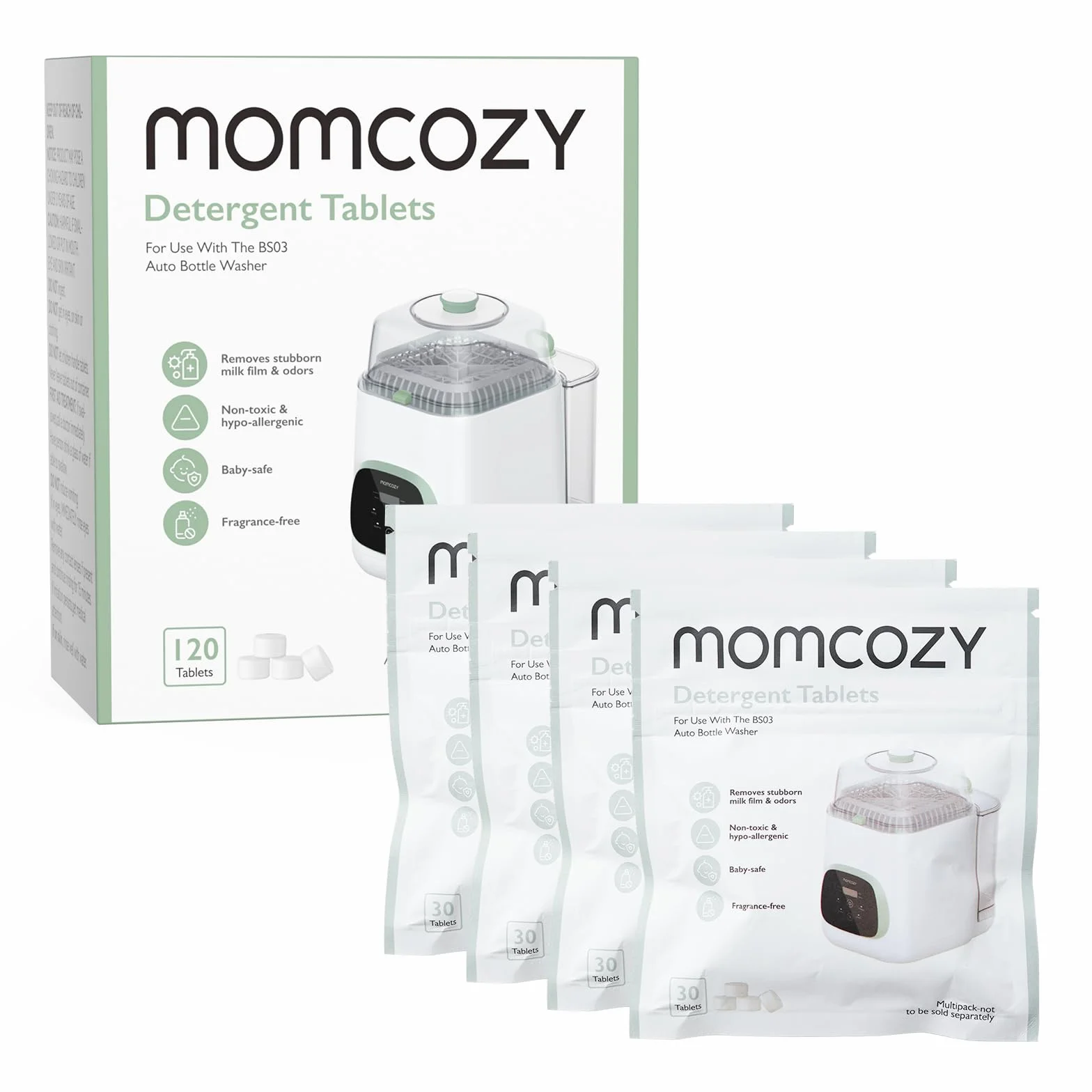 Momcozy - Blocco lavapavimenti ufficiale Momcozy KleanPal Pro, 120 compresse