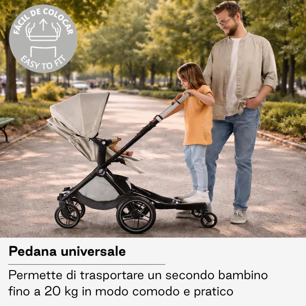 Jané Go Up Pedana Universale Per Passeggini, Per Secondo Bambino, Antiscivolo, 75 x 54 x 45 cm, 1 Kg, 4, 512 milliliters, 1 kilograms, 0, 1