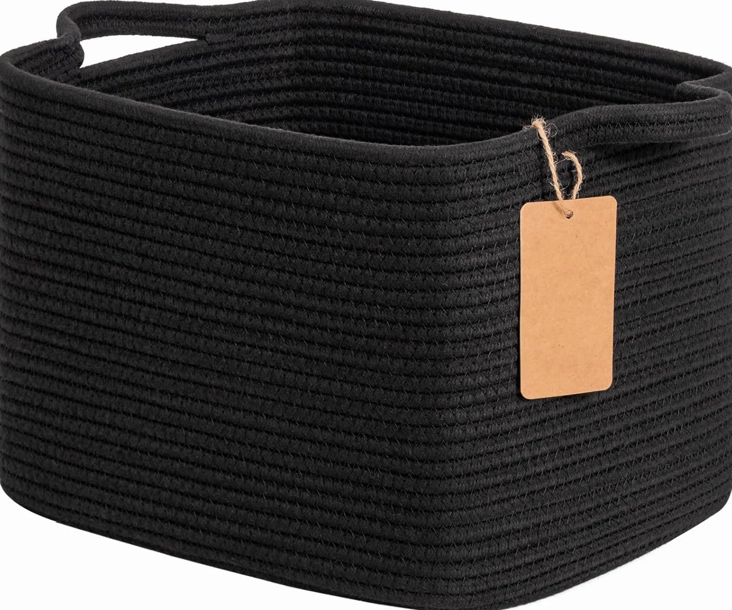 Cesta Porta Oggetti, Cestino Portabiancheria, Giochi Bambini, Coperte Salotto, Cesto in Corda di Cotone - 33*28*23cm