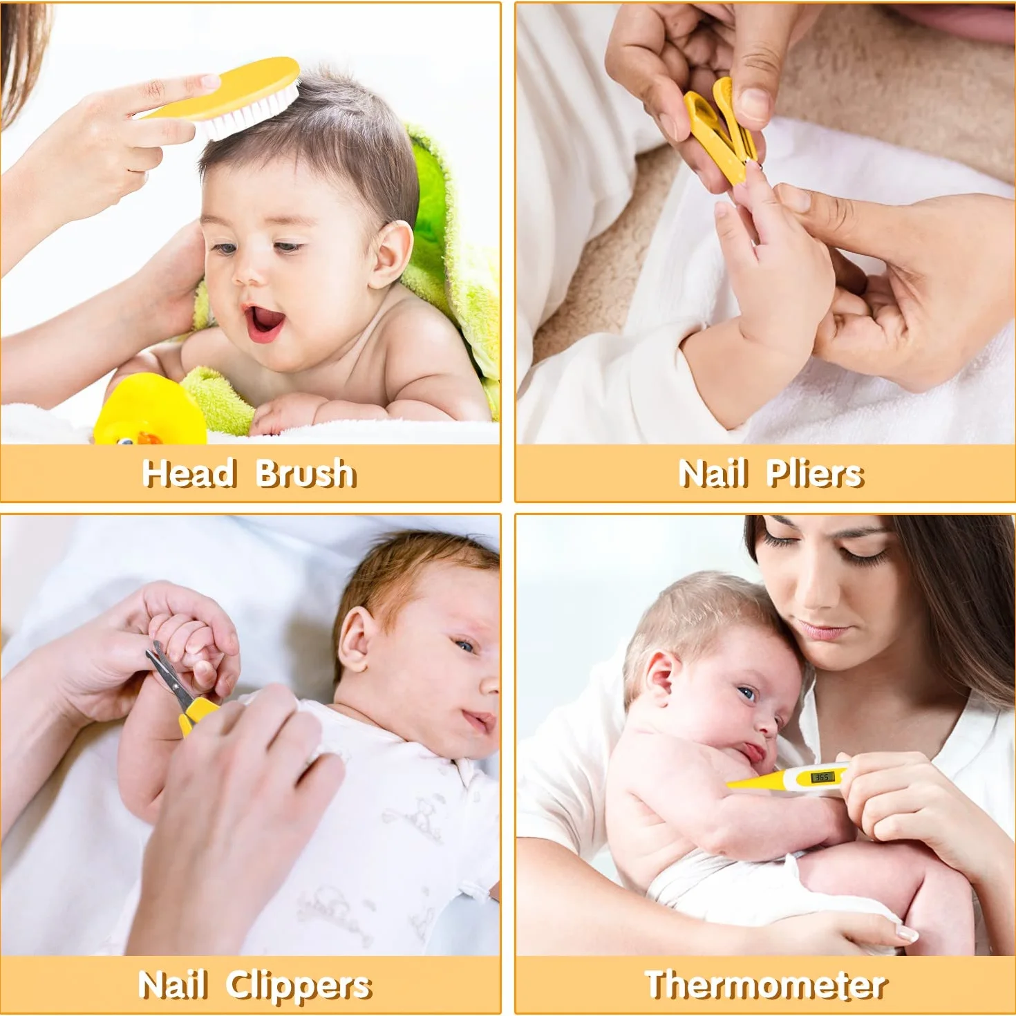 Set per la Cura del Bambino Kit Neonato 13Pcs Set per l'Igiene e Cura del Bambino,Set Neonato per la Cura del Bambino,Bellezza per Neonato, Taglia Unghie,Pettine,Spazzolino,Taglia Unghie,Stick Molare