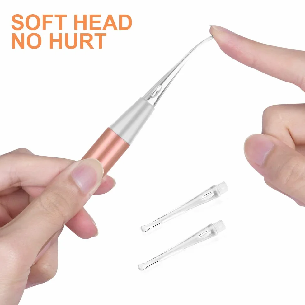 Vicloon Pulisci Orecchie, 15 Pezzi Kit Rimozione Cerume, Strumenti per Pulizia Dell’Orecchio con LED, 2 Lente D'ingrandimento e 6 Tamponi, Con Scatola Portaoggetti, Adatto per Adulti e Bambini
